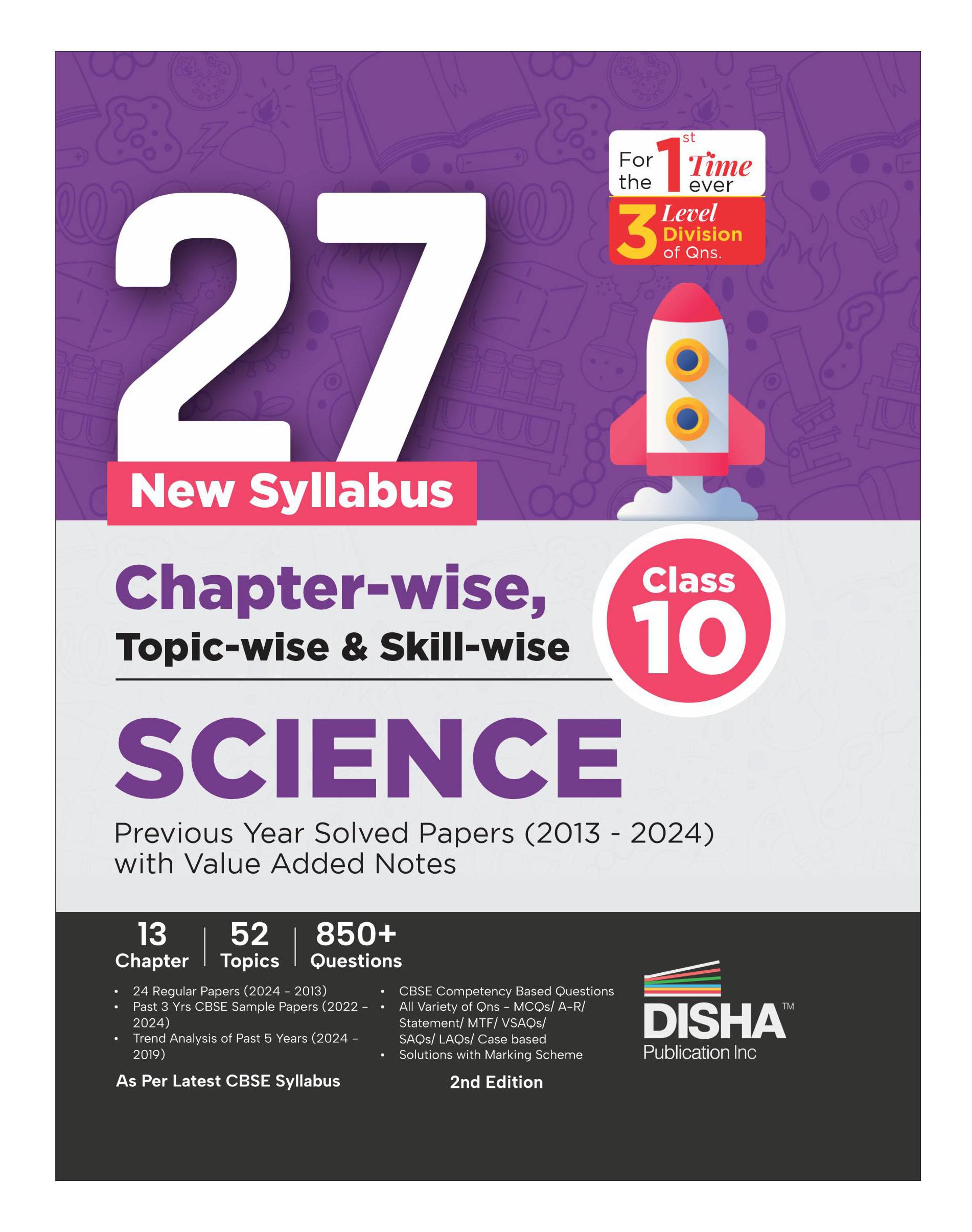 27 New Syllabus ChapterWise, TopicWise & SkillWise Cbse Class 10 Science Previous Year Solved Papers (2013  2024) With Value