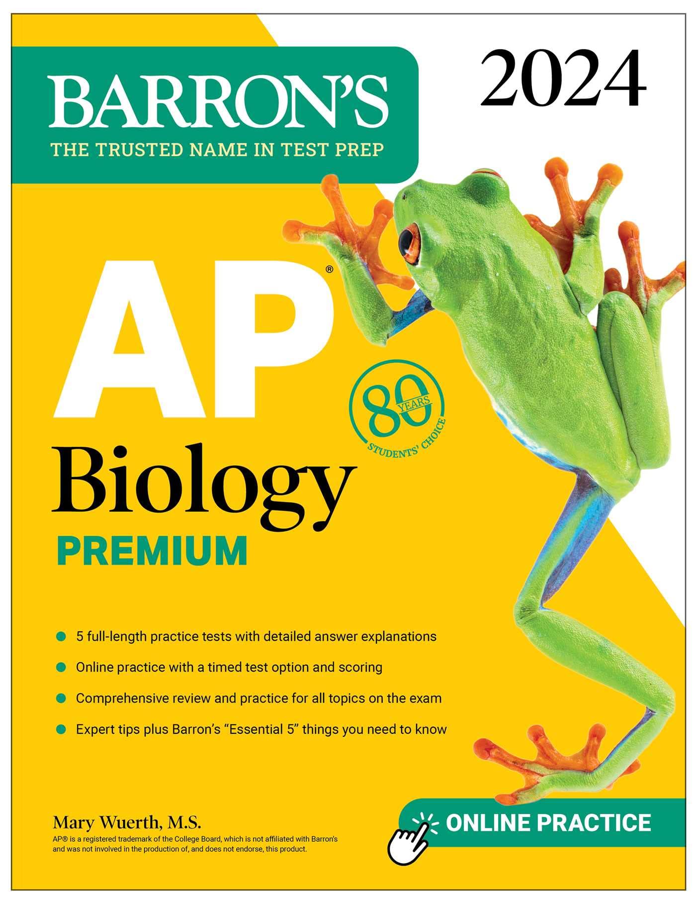 AP Biology Premium, 2024: Comprehensive Review With 5 Practice Tests + an Online Timed Test Option (Barrons AP Prep)