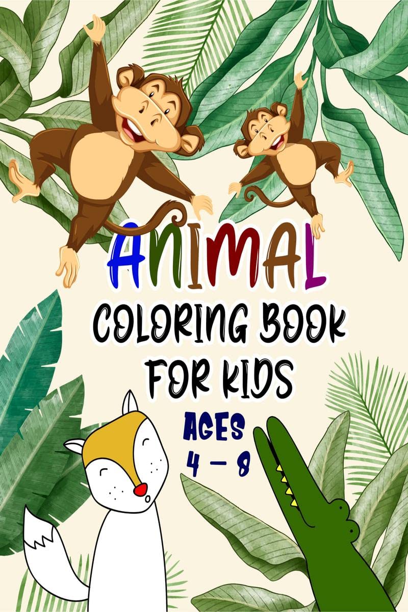 Animal Coloring Book For Kids Ages 4  8 : Coloring Book With Models Of Wild And Domestic Animals Made With Professional Graphic