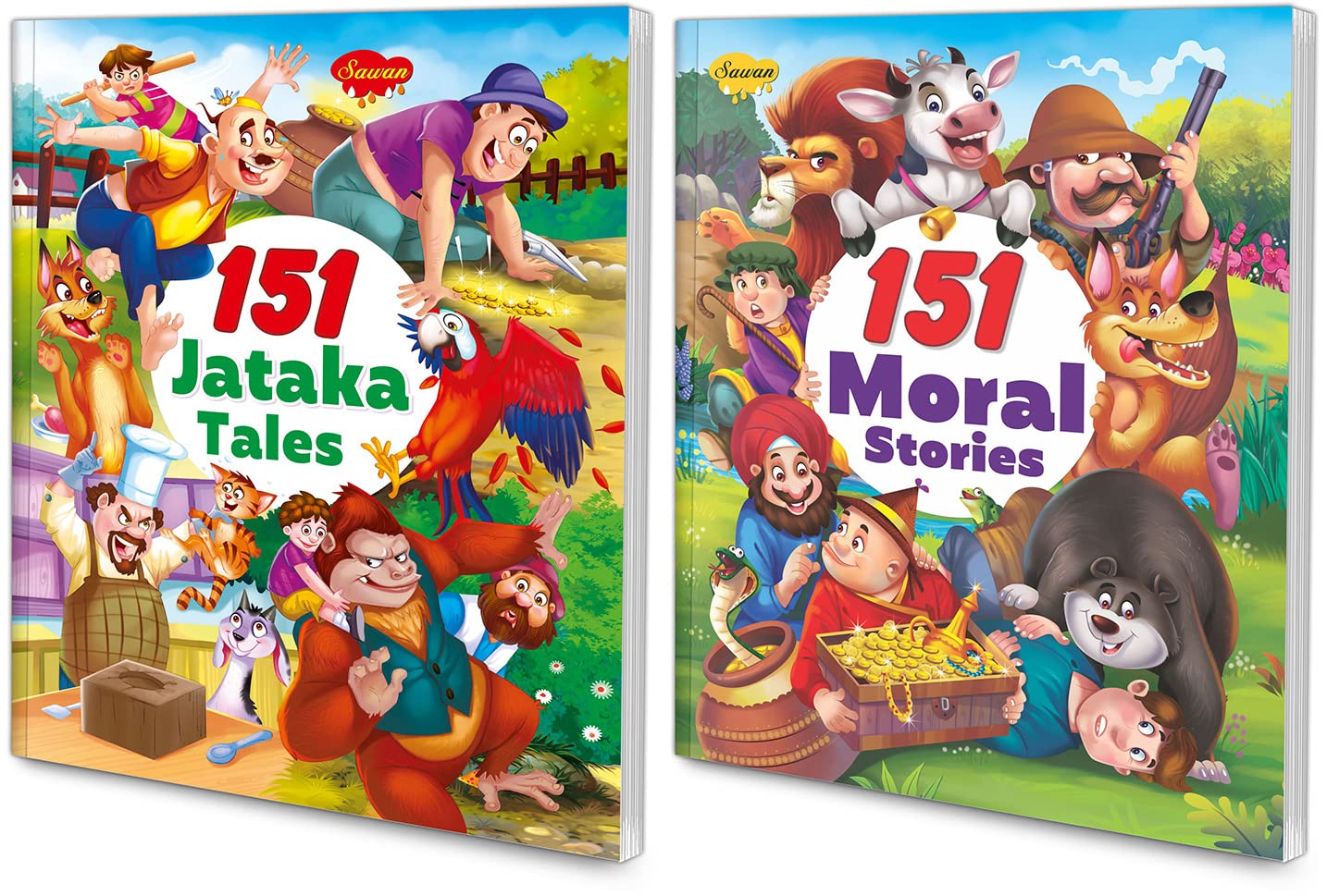 Sawan Set Of 2 Story Books 151 Series (Jataka Tales & Moral Stories)