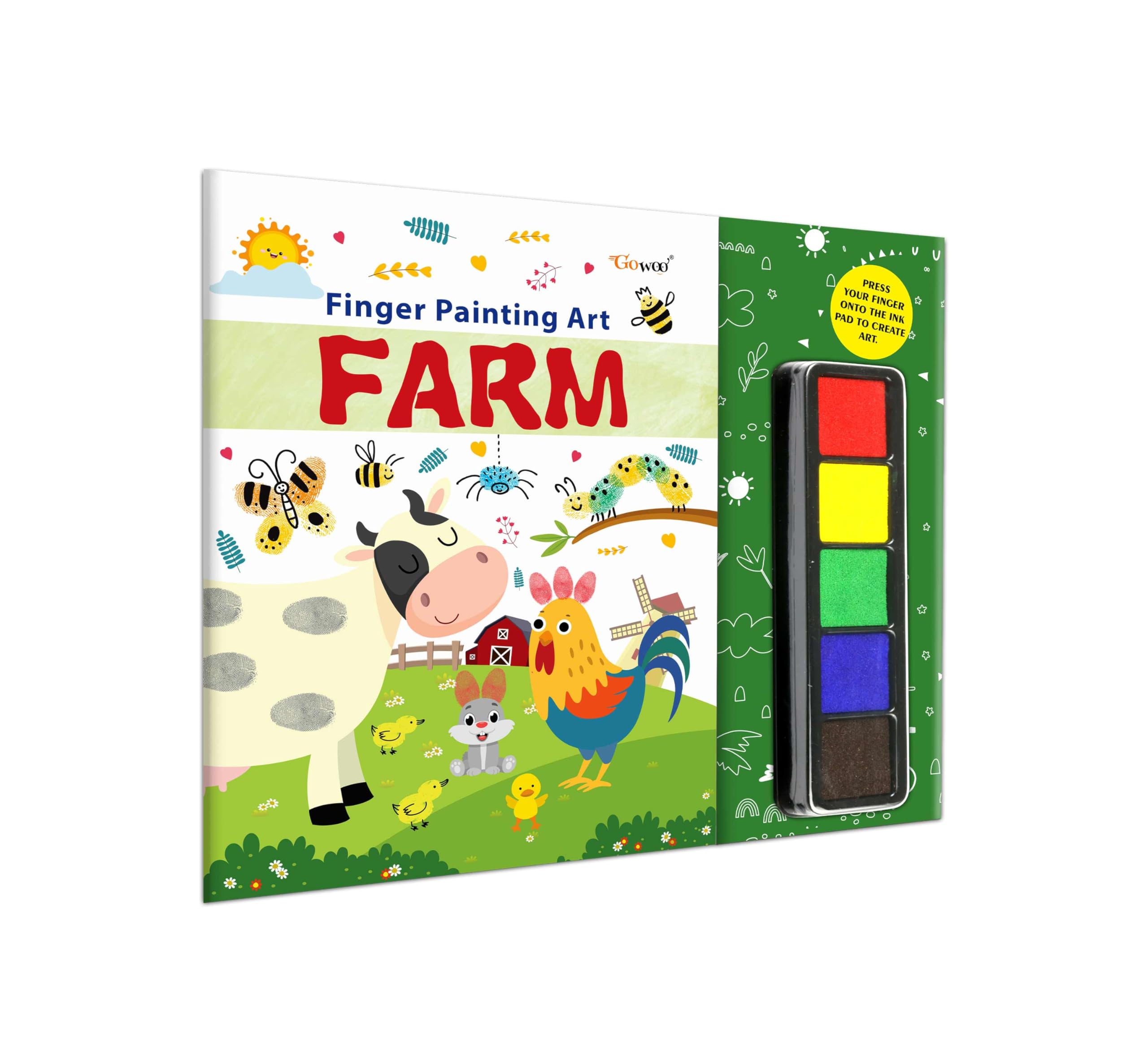 FARM  Fingerpainting and Colouring Art : farm fingerpainting and colouring activity book for kids, creative farm animals paint
