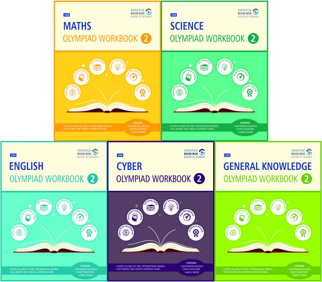Olympiad Books For Class 2  Maths, Science, Cyber, English & GK