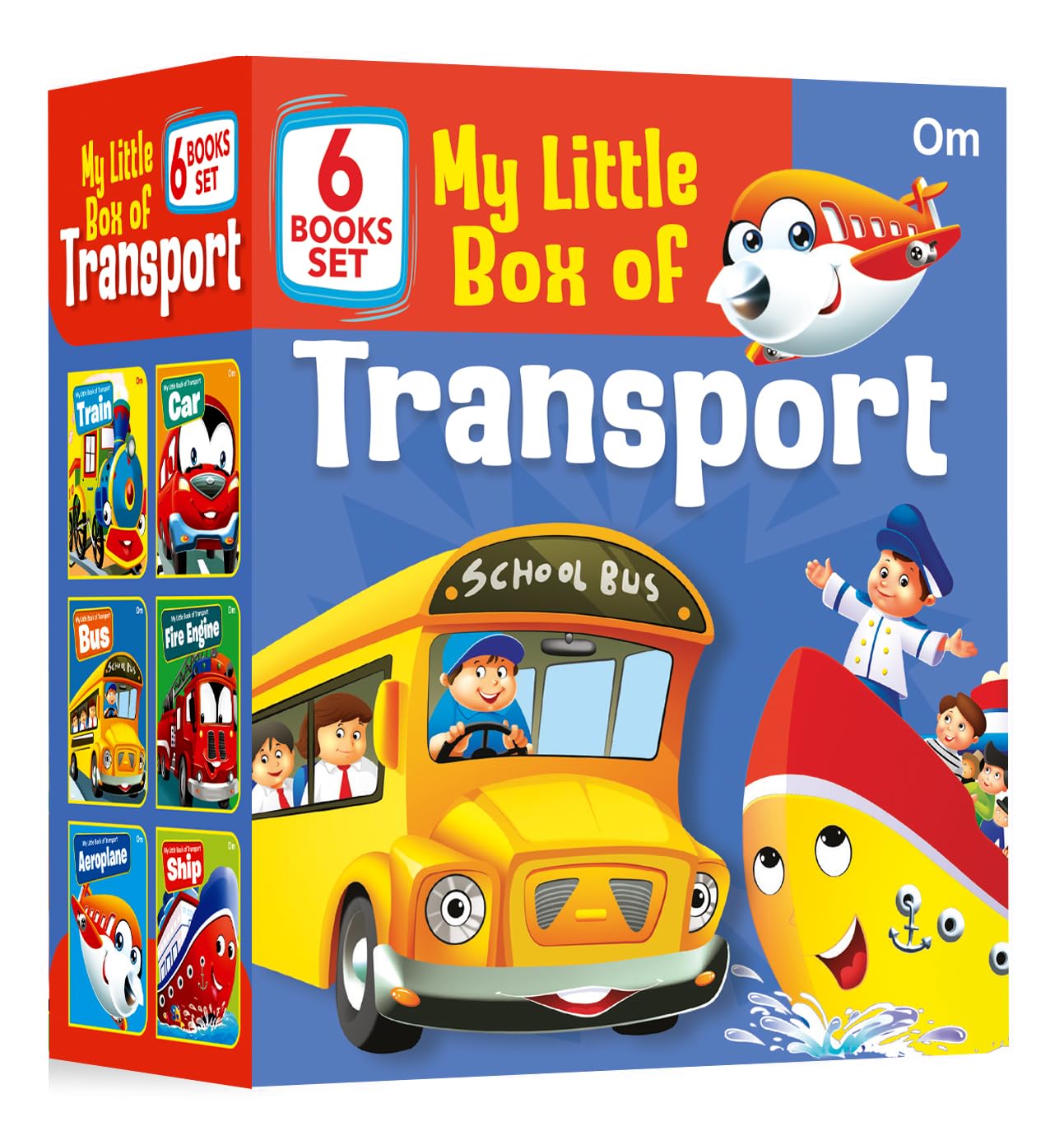 My Little Box of Transport: Early Learning Vehicle 6 Board Books for Kids | Includes Train, Car, Bus, Fire Engine, Ship & Aeropl
