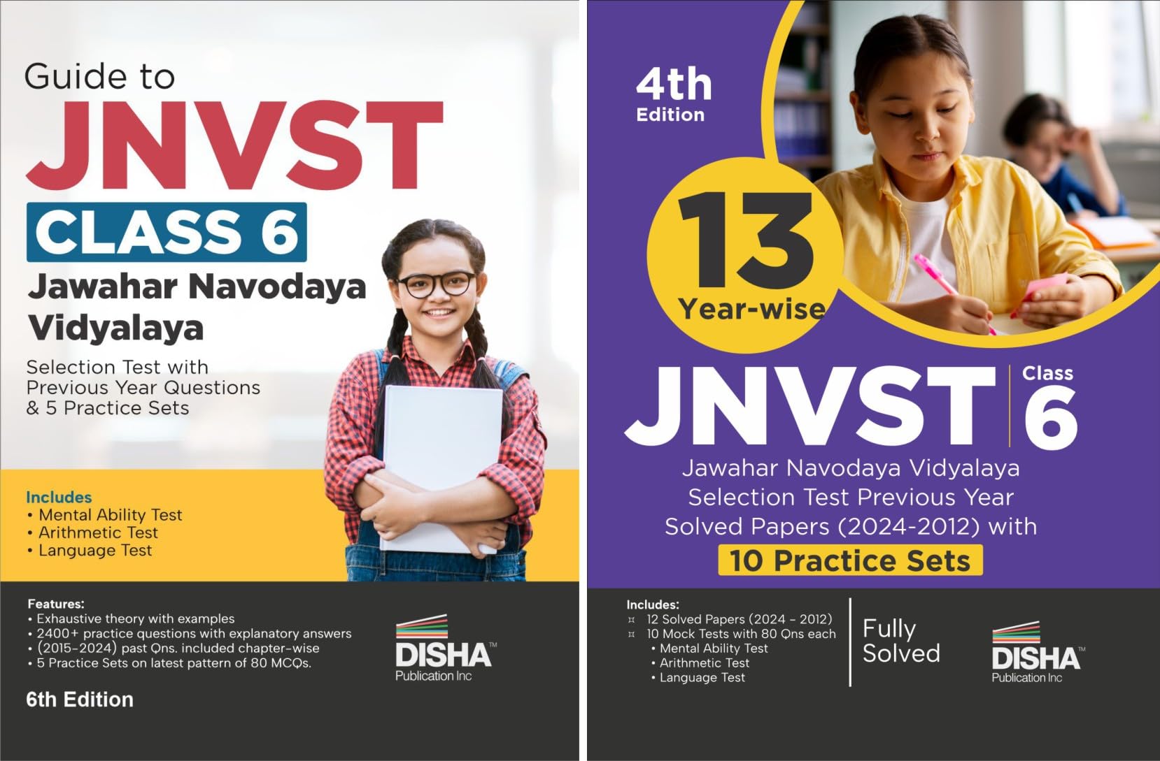 Combo (Set Of 2 Books) Study Package For Jnvst Class 6 Jawahar Navodaya Vidyalaya Selection Test  Guide + Previous Year Solved 