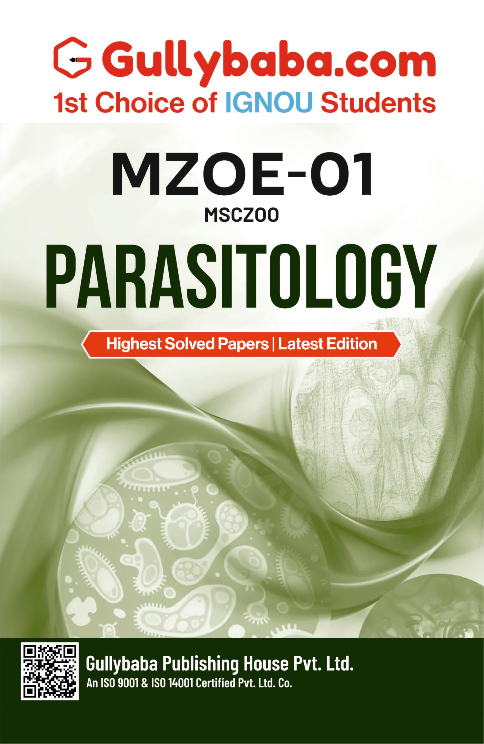 IGNOU MZOE01 Parasitology (ENG) | Help Book/Guide Book with Solved Previous Year Question Paper/Guess Paper & Important Exam No