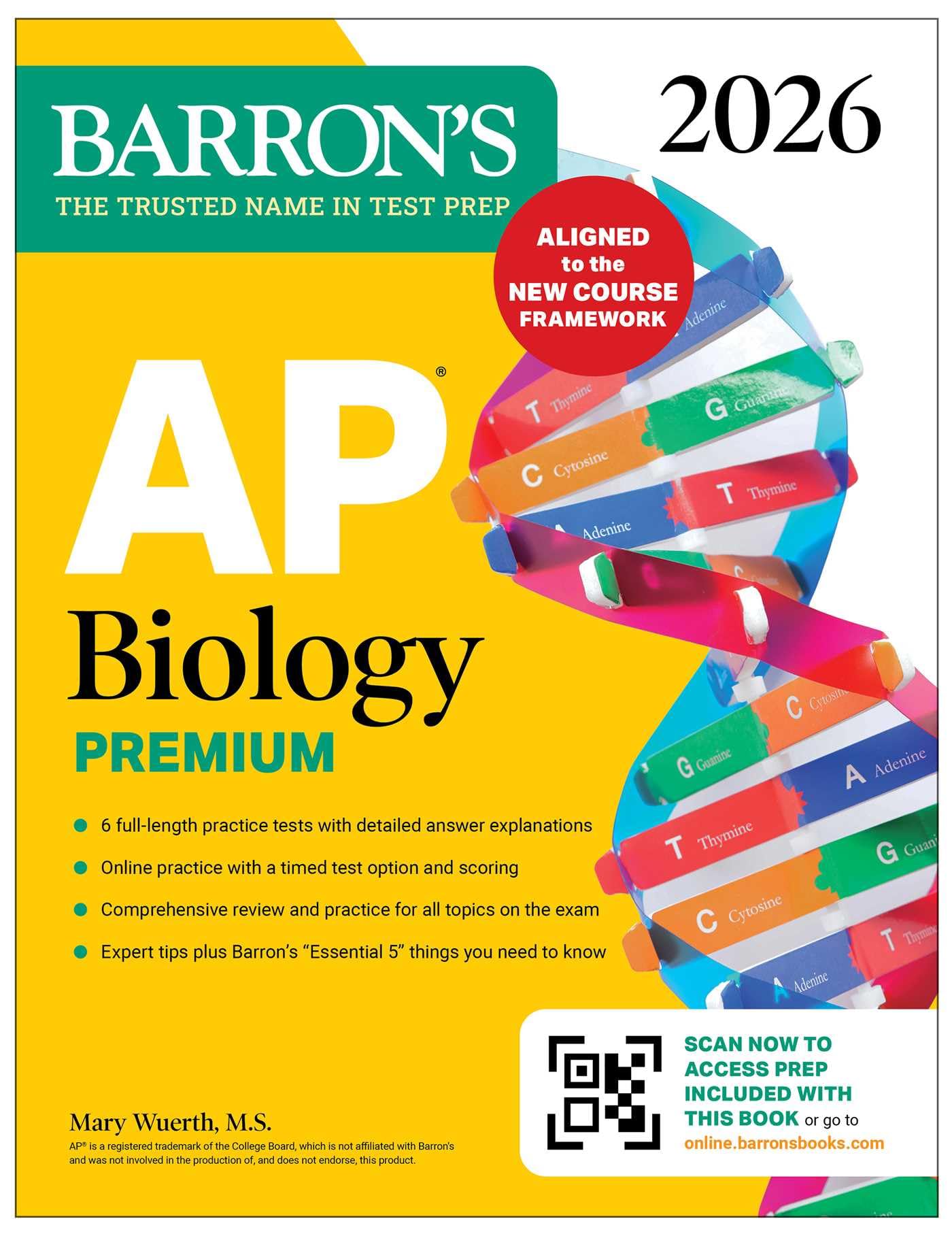 AP Biology Premium, 2026: Prep Book with 6 Practice Tests + Comprehensive Review + Online Practice (Barrons AP Prep)
