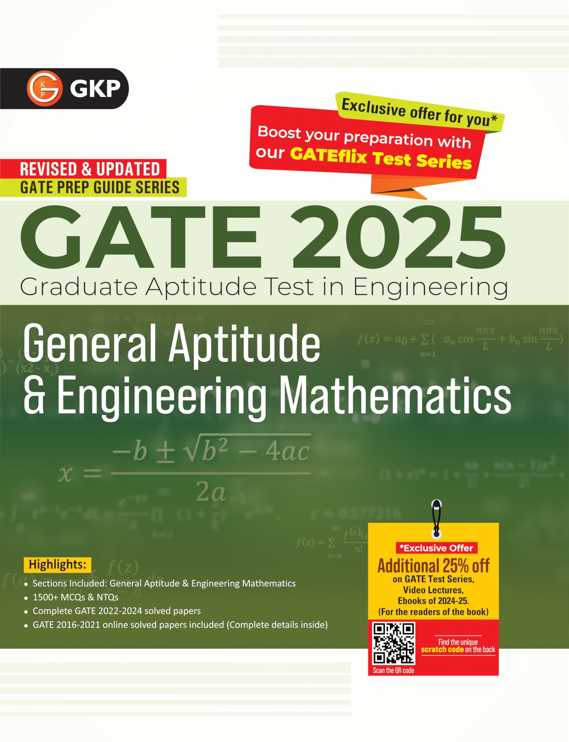 Gkp Gate 2025 : General Aptitude & Engineering Mathematics  Guide | Gate Solved Papers From 202224