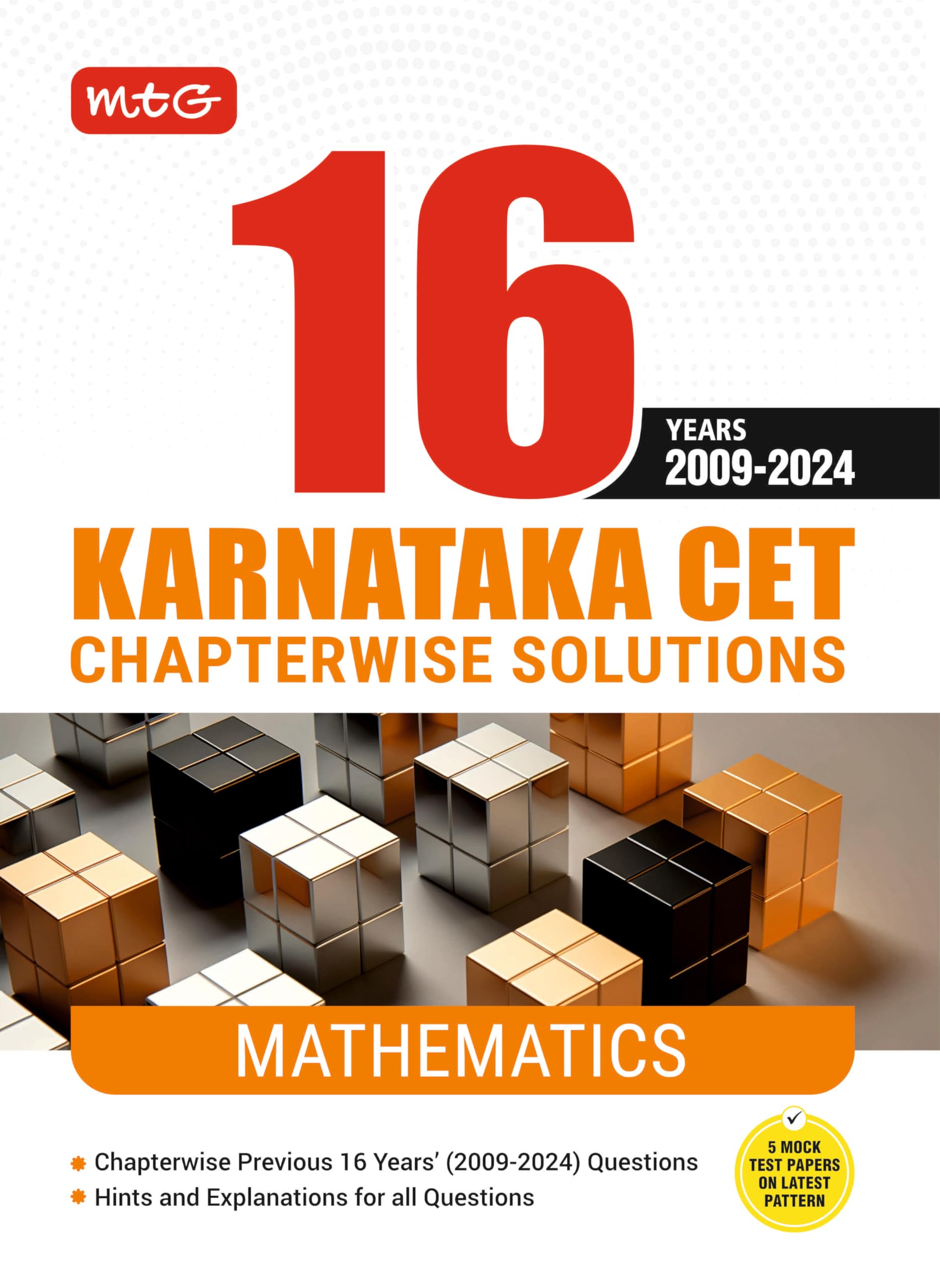 MTG 16 Years Karnataka CET Chapterwise Solutions Mathematics PYQ Book For 2025 Exam  KCET Previous Year Solved Question Papers 