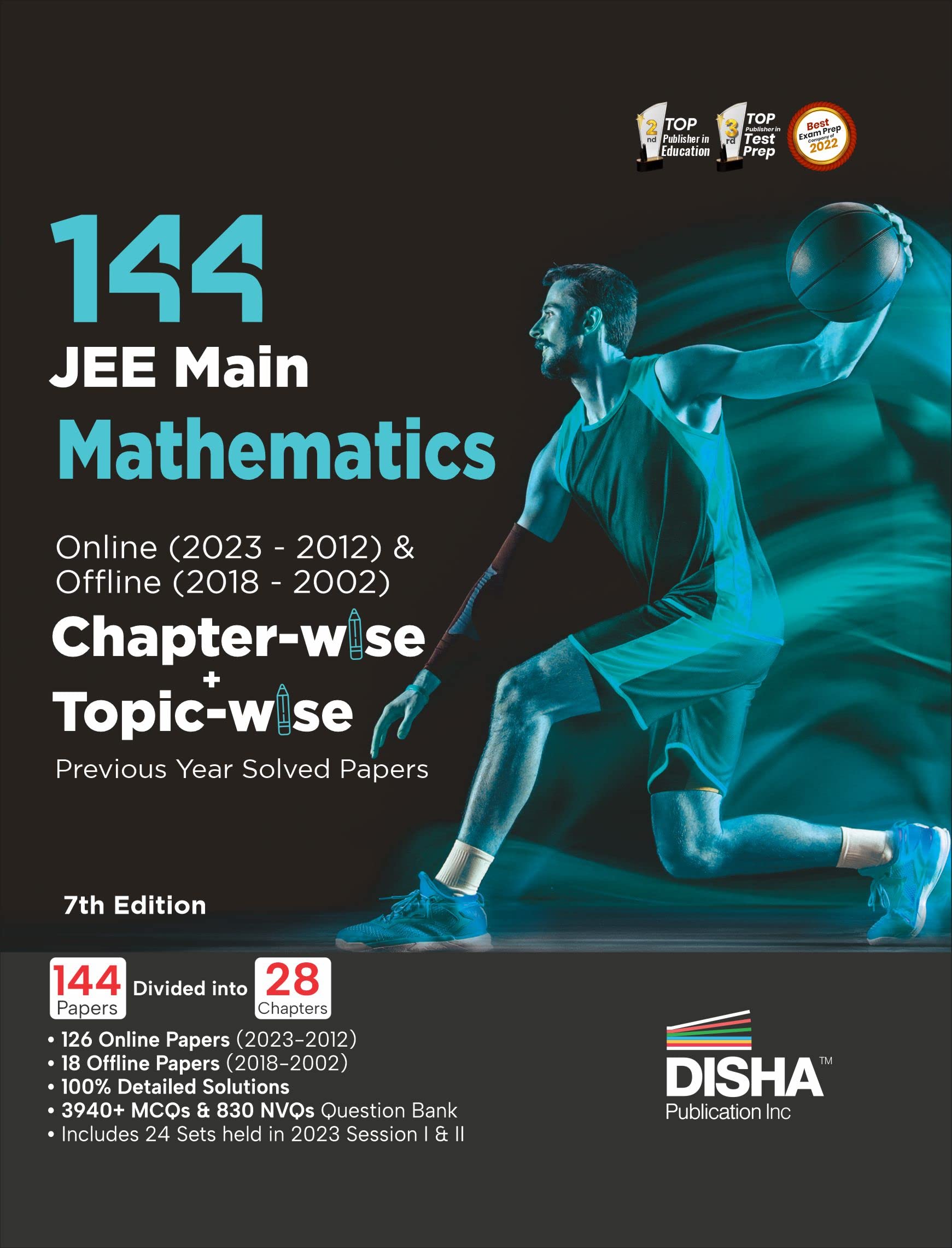 Disha 144 Jee Main Mathematics Online (2023  2012) & Offline (2018  2002) ChapterWise + TopicWise Previous Years Solved Pape
