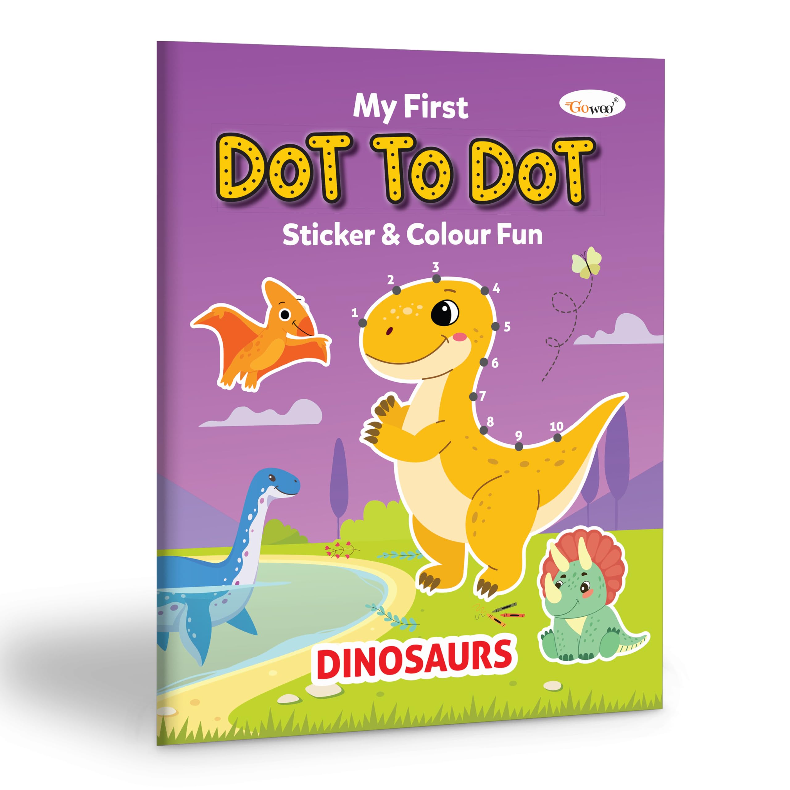 My first Dot to Dot Sticker & Colour Fun  Dinosaurs : Kids colouring book, Creative Coloring Book, Sticker and Coloring Fun, Co