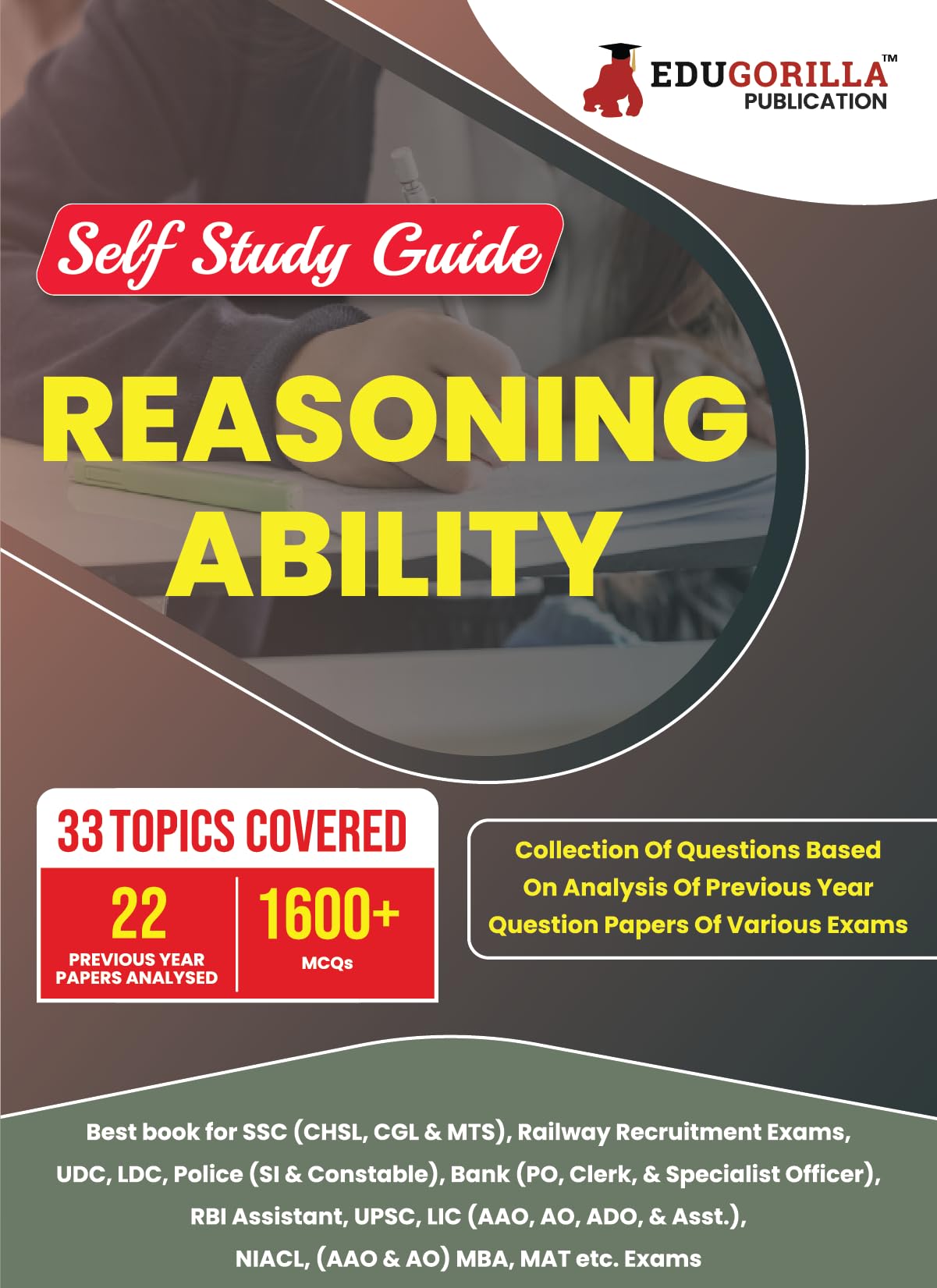 Reasoning Ability : Self Study Guide Book With 33 Topics Covered (1600+ Mcqs In Practice Tests)  Useful For Ssc, Railway, Udc, 
