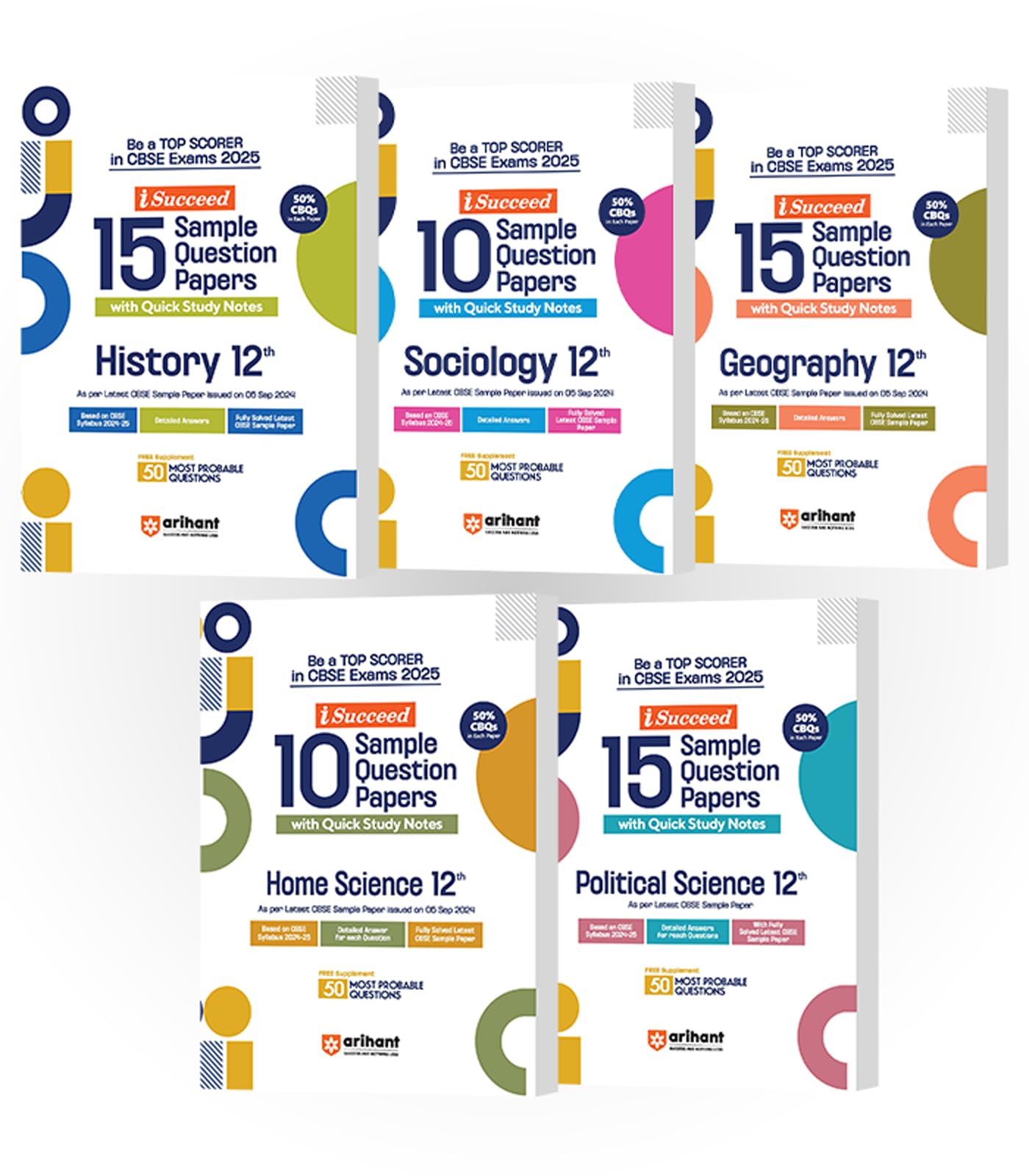 (Old Edition) Arihant ISucceed CBSE Sample Paper Class 12th (20242025) Political Science, Geography, Sociology, Home Science &