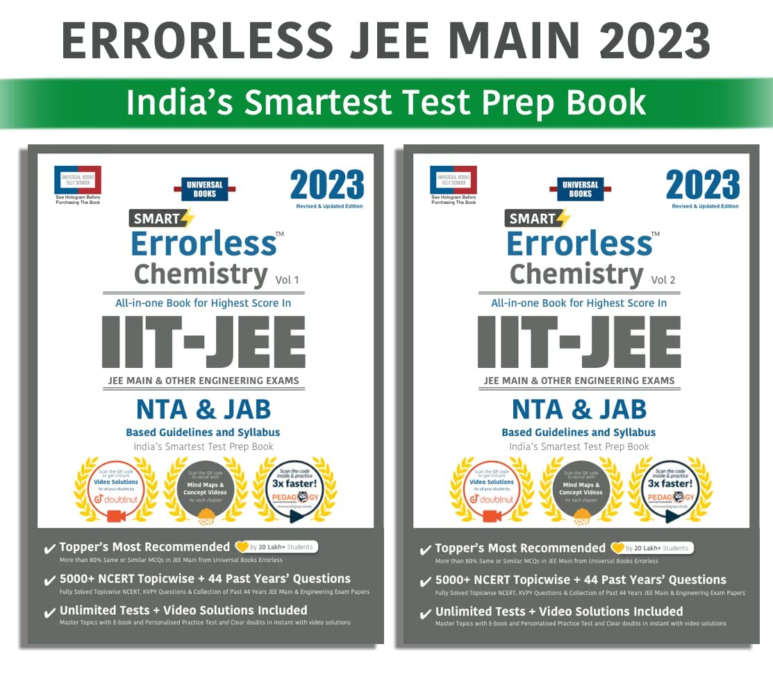 Errorless Chemistry JEE Main & Advanced 2022  (Set of 2 Vol.)  NTA  Universal Books  Universal Self Scorer