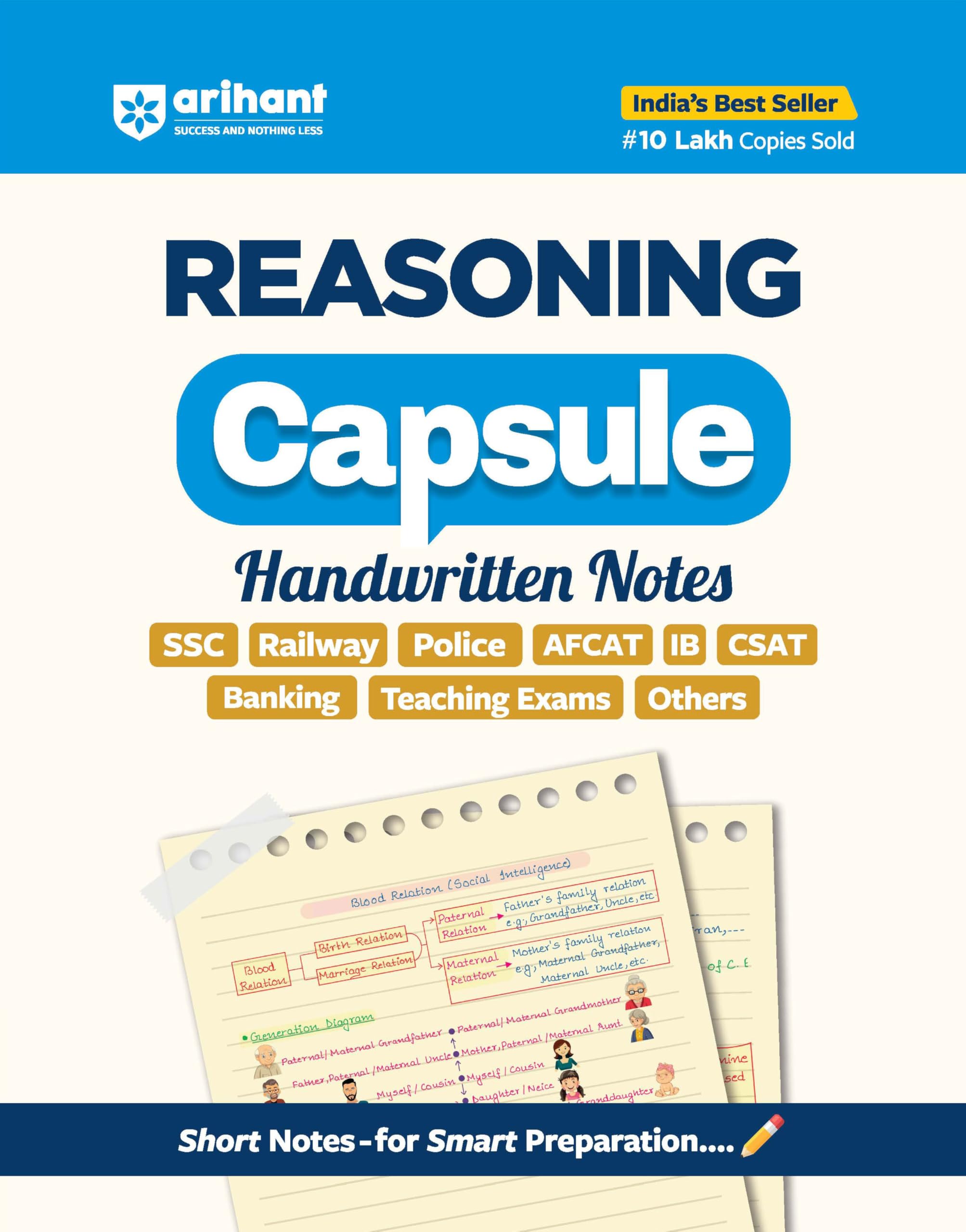 Arihant Reasoning Capsule Handwritten Notes Exam 20025| Book for SSC, Railway, Banking, Police, AFCAT, DSSSB, IB, CSAT & Govt Ex
