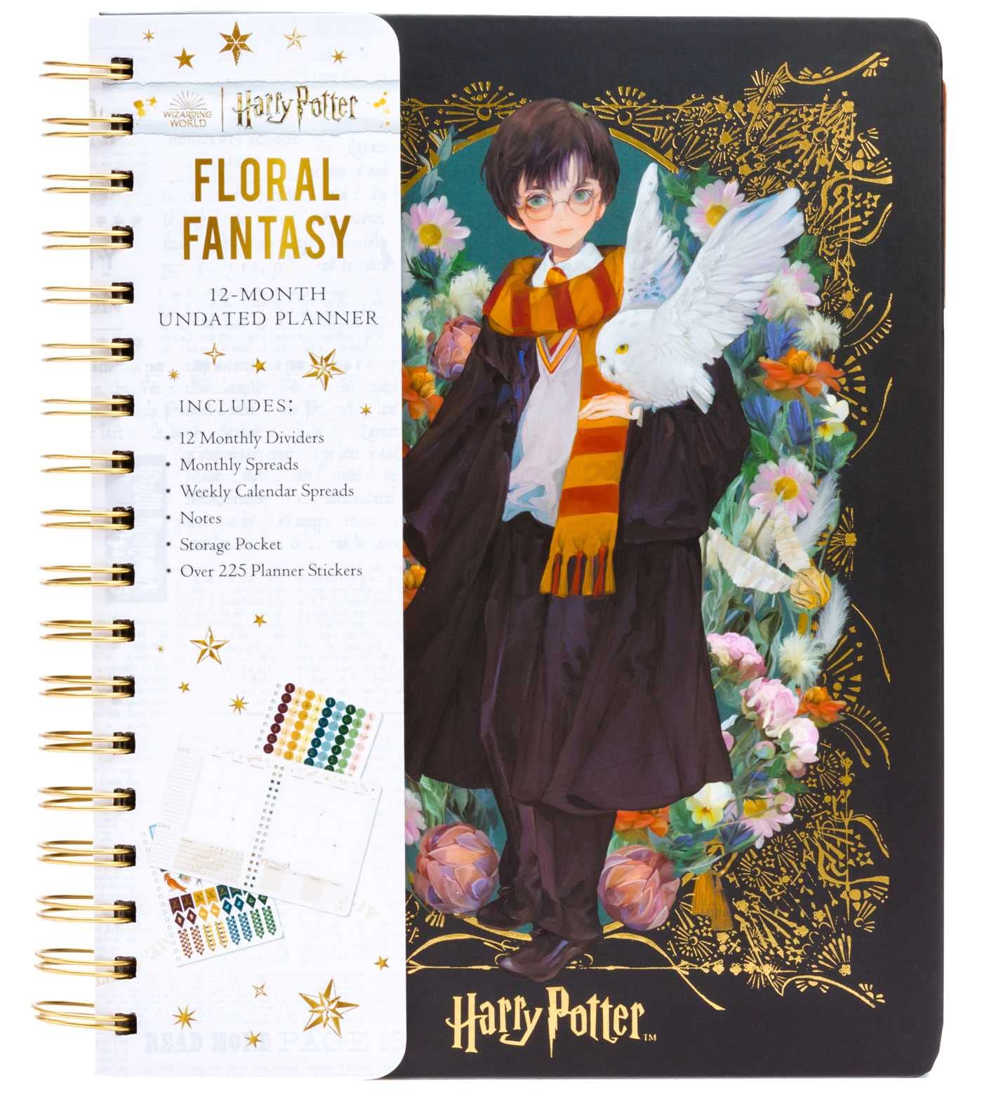 Harry Potter: Floral Fantasy 12Month Undated Planner: (Harry Potter School Planner School, Harry Potter Gift, Harry Potter Stat