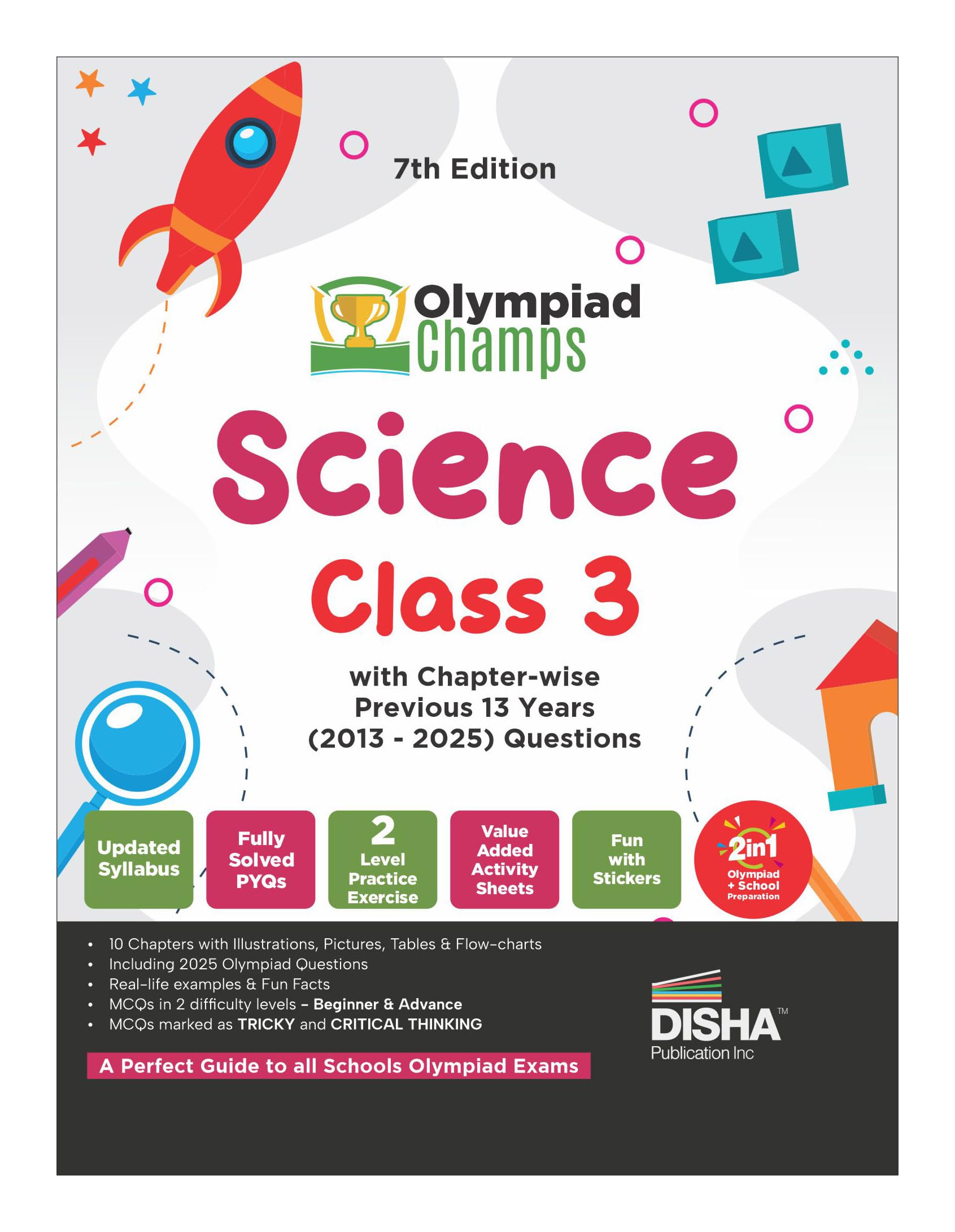 Disha Olympiad Champs Science Class 3 With ChapterWise Previous 13 Year (2013  2025) Questions 7Th Edition | 2026  27 Exam | 