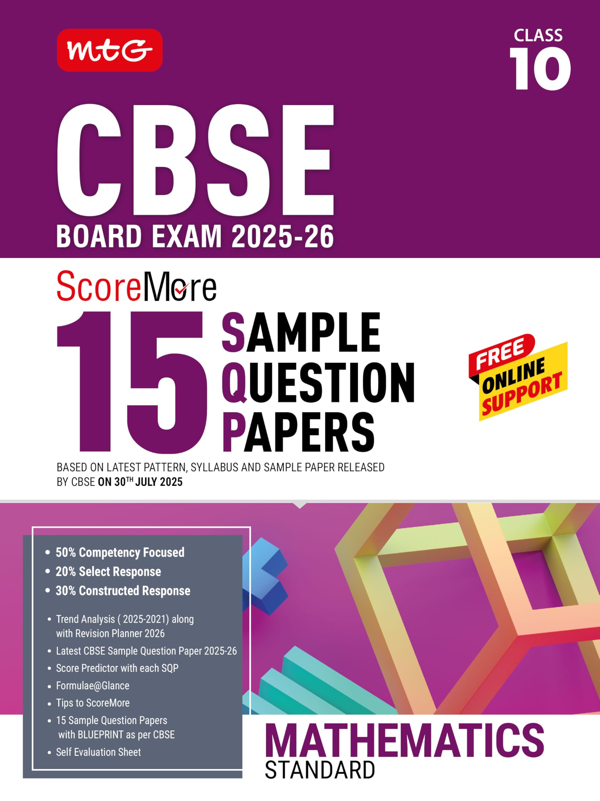 Mtg Cbse Class 10 Scoremore 15 Sample Papers Mathematics Standard Book For 20252026 Board Exam | ChapterWise CompetencyBased 