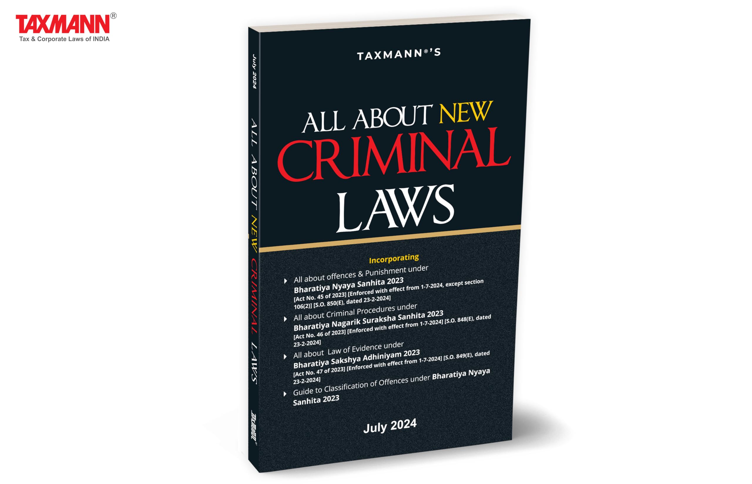 Taxmanns All About New Criminal Laws | BNS | BNSS | BSA  Dictionarystyle Alphabetical Handbook to Simplify the Complexities 
