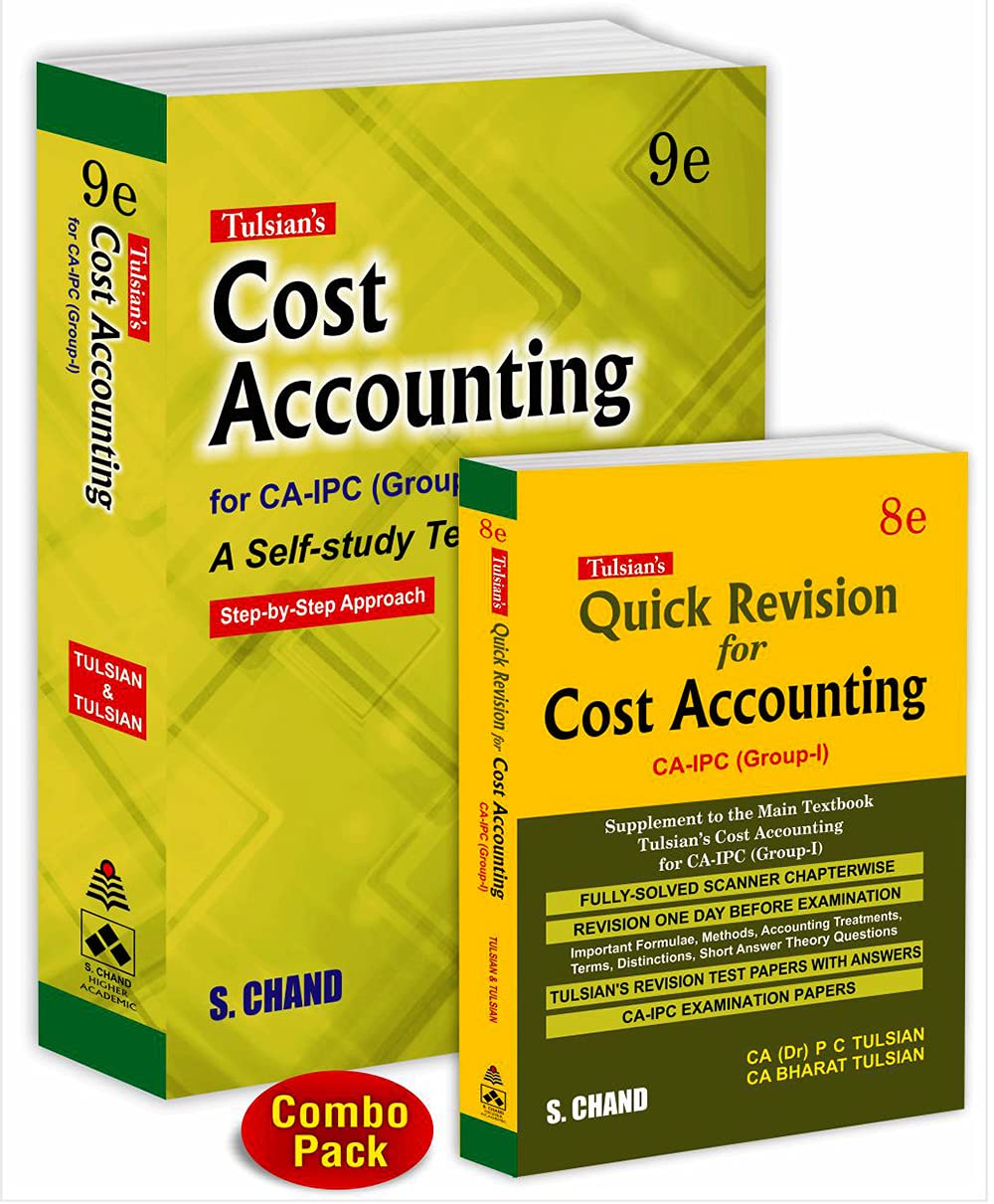 Cost Accounting For Ca Ipc (GroupI) 9Edition With Quick Revision 8 Edition (Set Of 2 Books)