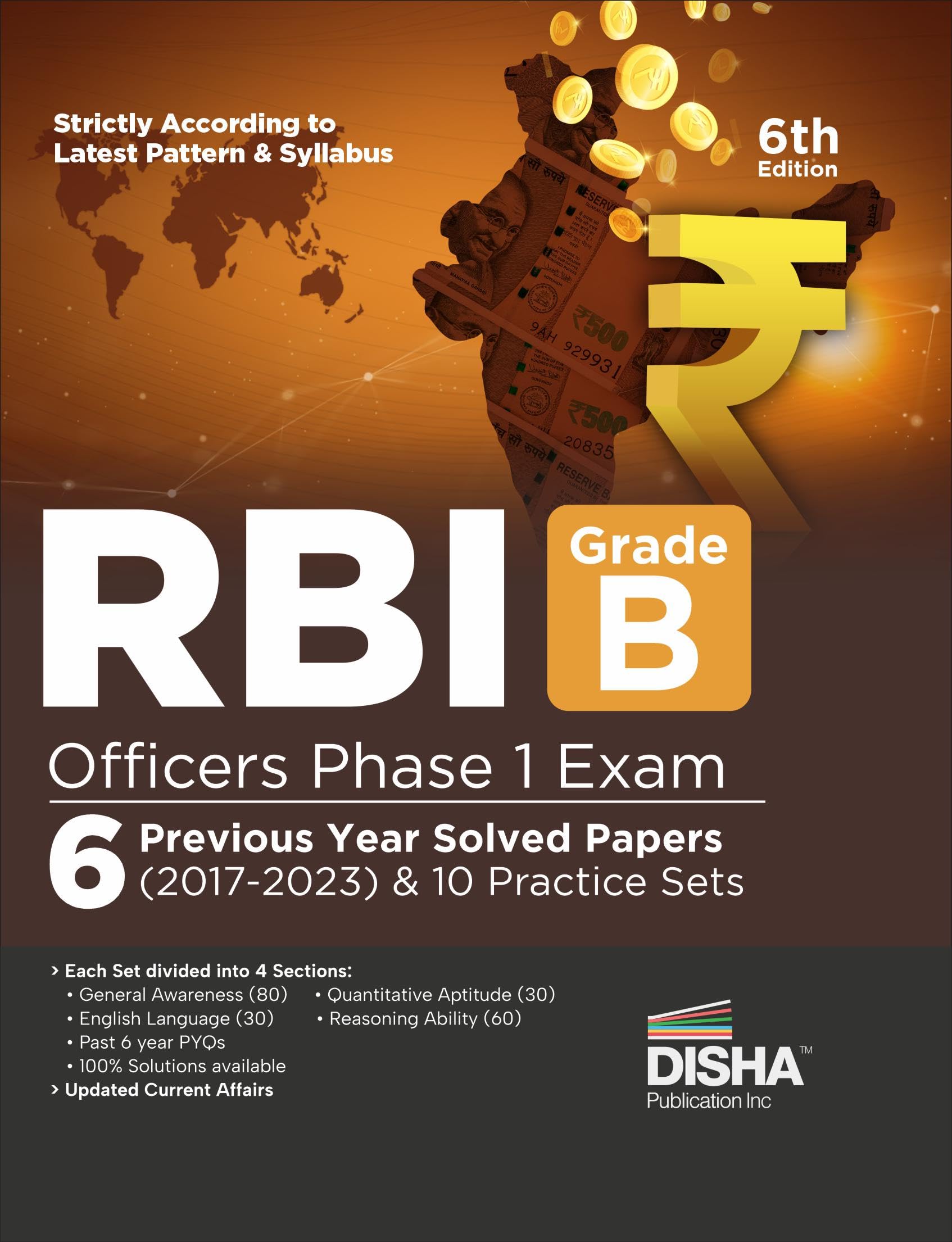 Rbi Grade B Officers Phase 1 Exam 6 Previous Year Solved Papers (2017  2023) & 10 Practice Sets  6Th Edition | For 2024 Exam