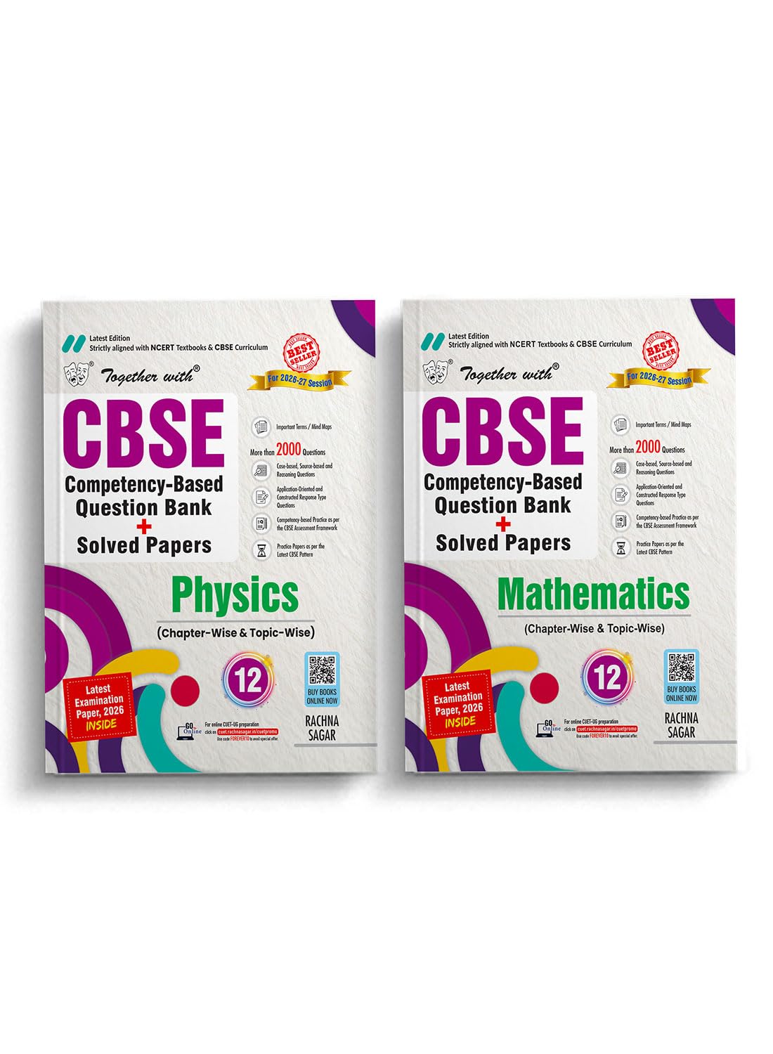 Together with Combo of CBSE Question Bank Class 12 Physics & Mathematics for 2027 Board Exam| Combo of 2 Books with Solved 2026 