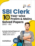 Sbi Clerk 10 YearWise Prelim & Mains Solved Papers (2021  09) 3Rd Edition
