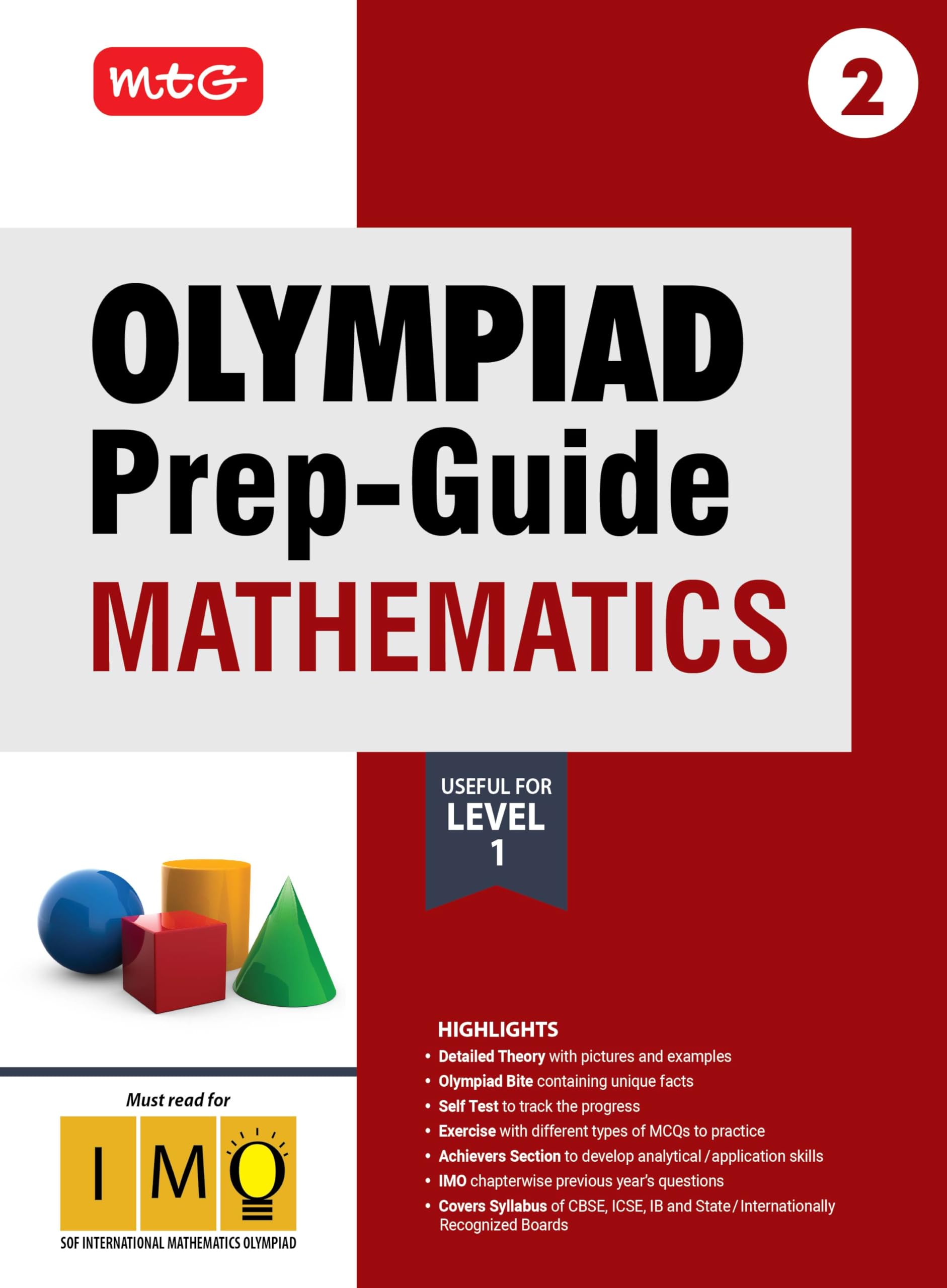 Mtg Olympiad PrepGuide Class 2 Mathematics (Imo)  Detailed Theory, Imo Chapterwise Previous Years Questions With Self Test For
