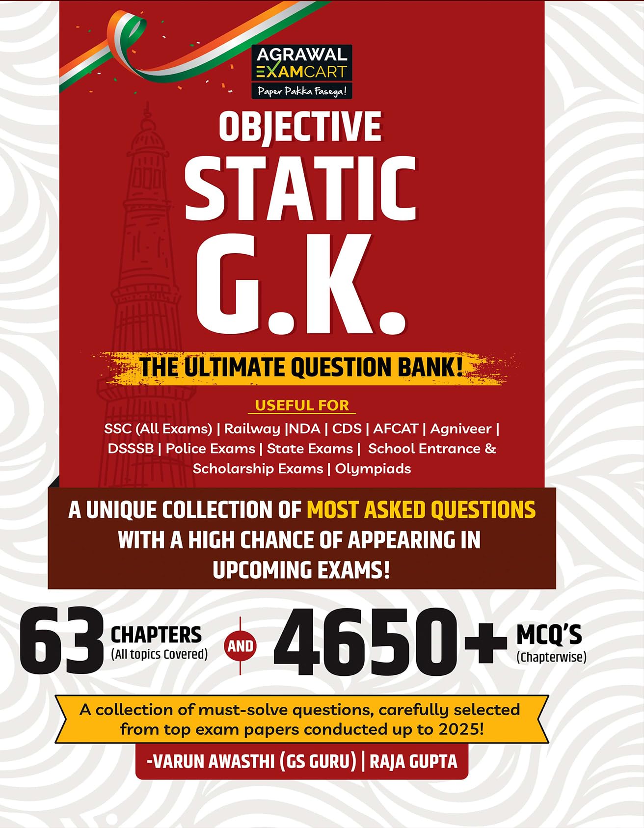 Examcart All Competitive Exams Objective Static GK Question Bank Book 2026 by Varun Awasthi | 63 Chapters, 4650+ MCQs | SSC, Rai