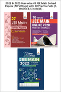 2021 & 2020 YearWise 43 Jee Main Solved Papers (All Sittings) With 10 Practice Sets (5 Online & 5 In Book)