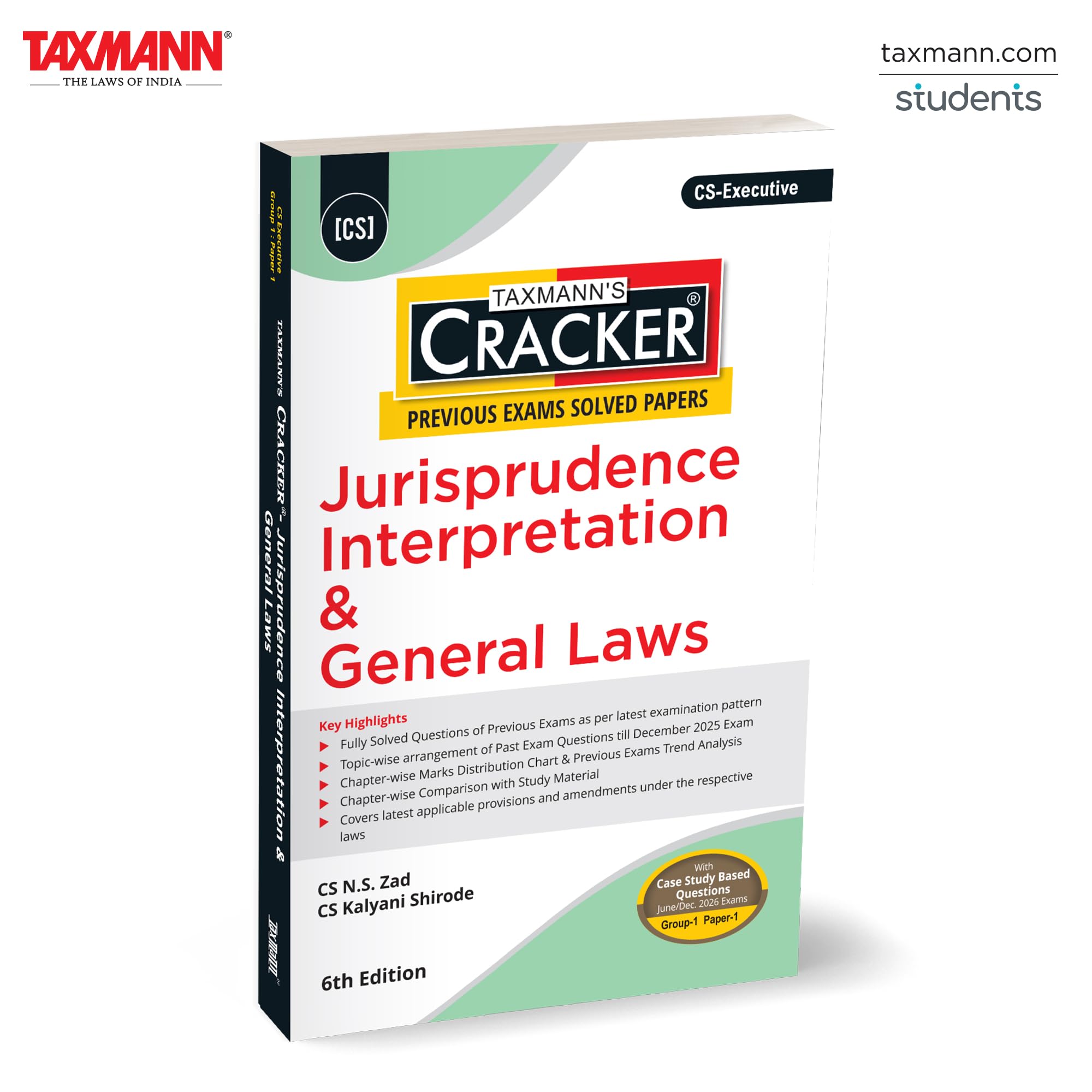 Taxmanns CRACKER for Jurisprudence Interpretation & General Laws (Paper 1 | JIGL)  DatadrivenExamintelligence Preparation 