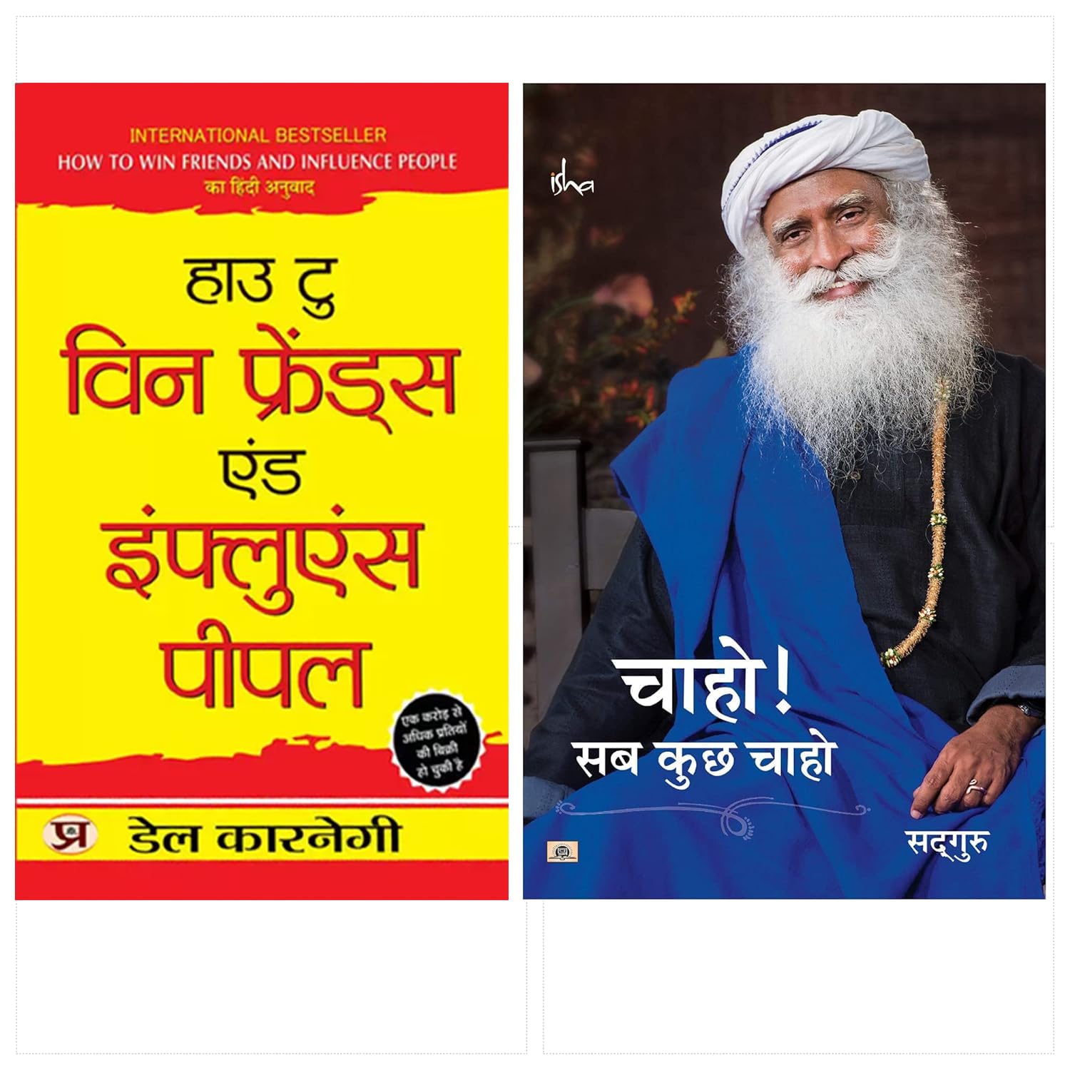 Best Of Sadhguru & Dale Carnegie (Set Of 2 Books) [Lok Vyavahar + Chaho! Sab Kuchh Chaho (Pb) (Inner Engineering Hindi)]
