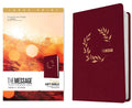 The Message Deluxe Gift Bible, Large Print (LeatherLook, Cranberry Laurels): The Bible in Contemporary Language
