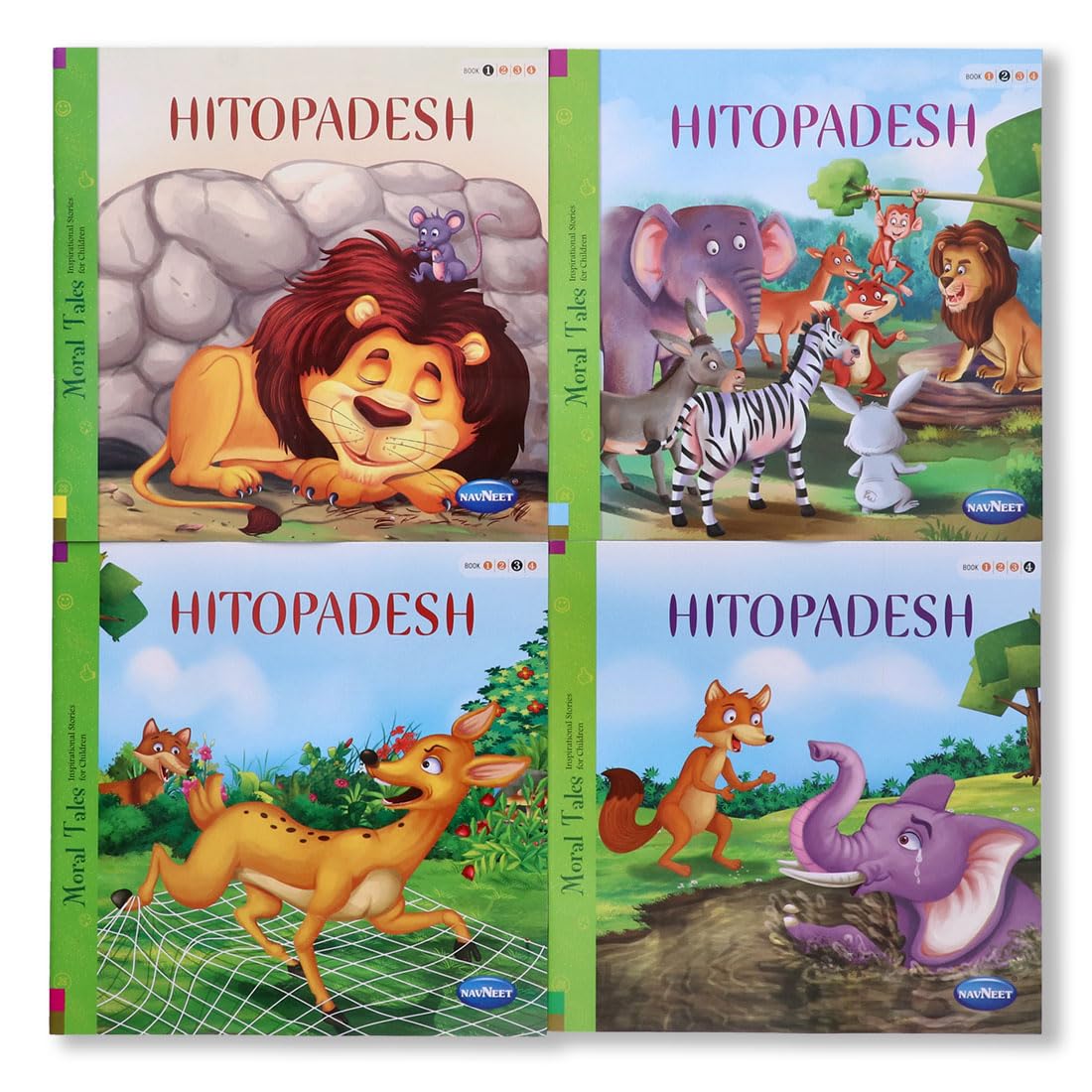 Navneet Hitopadesh Story Books 1 To 4 With Colourful Illustrations Read Aloud Stories For Kids Best Collection Of Short Stori