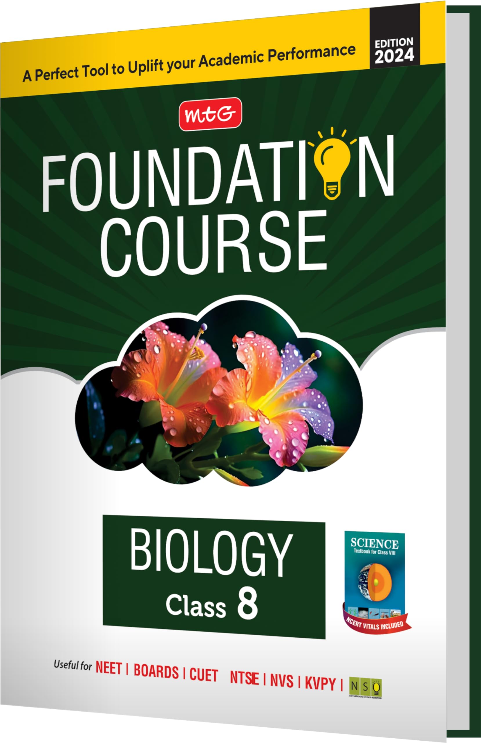 MTG Foundation Course Class 8 Biology Book For IIT JEE, NEET, NSO Olympiad, NTSE, NVS, KVPY & Boards Exam | Based on NCERT Lates