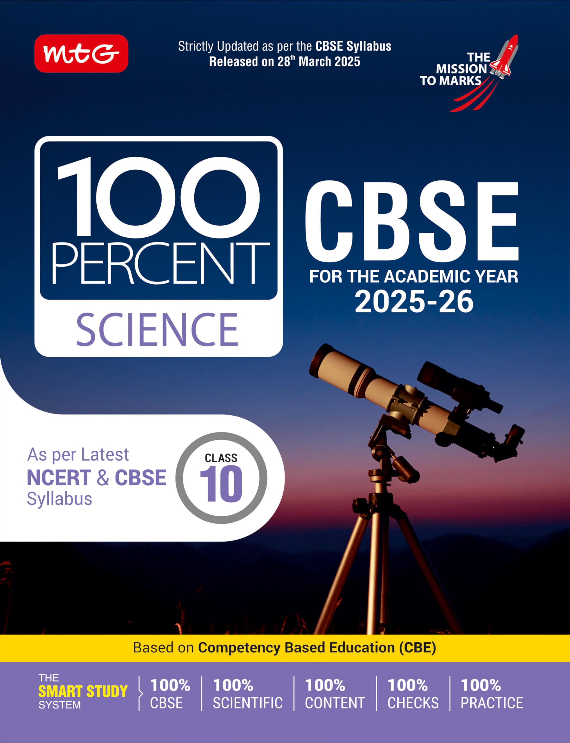Mtg Cbse Class10 100 Percent Science For 202526 Exam | ChapterWise Question Bank, Theory, Diagrams Available All In One Book 