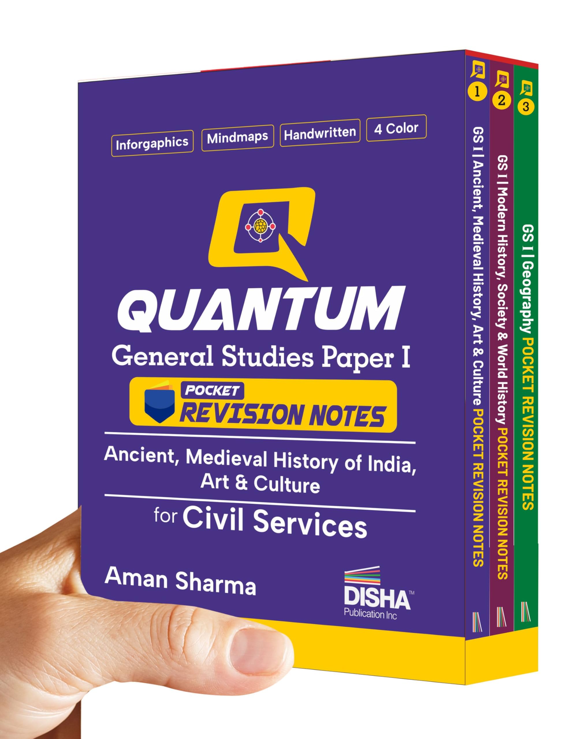 Disha Combo (3 Books) Quantum General Studies Paper I Pocket Revision Notes For Civil Services | Upsc & State Psc Prelims & Main