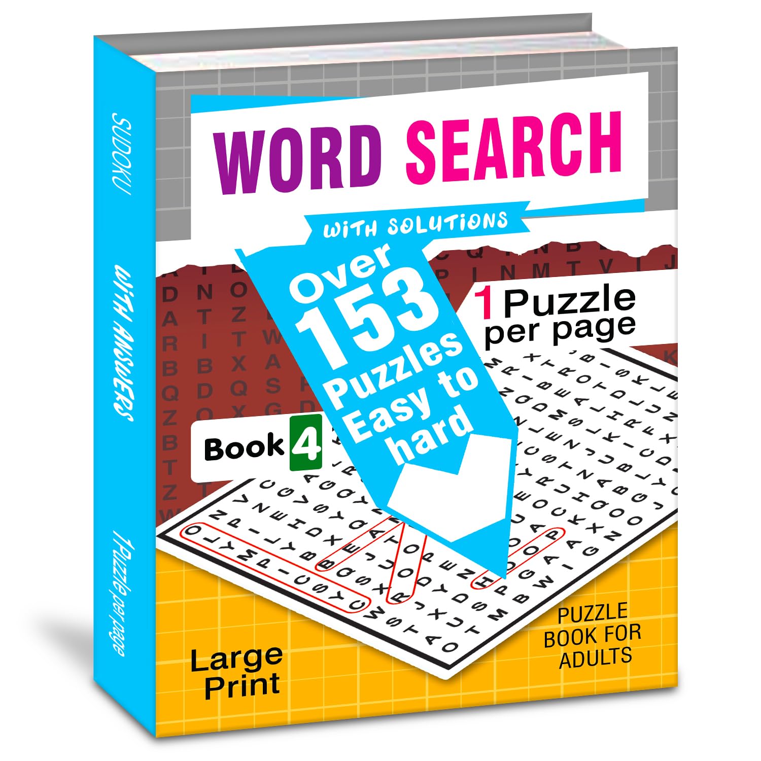Hello Friend Books Word Search Puzzles Book with Solutions: 150+ Puzzles from Easy to Hard for Adults (Book 4)