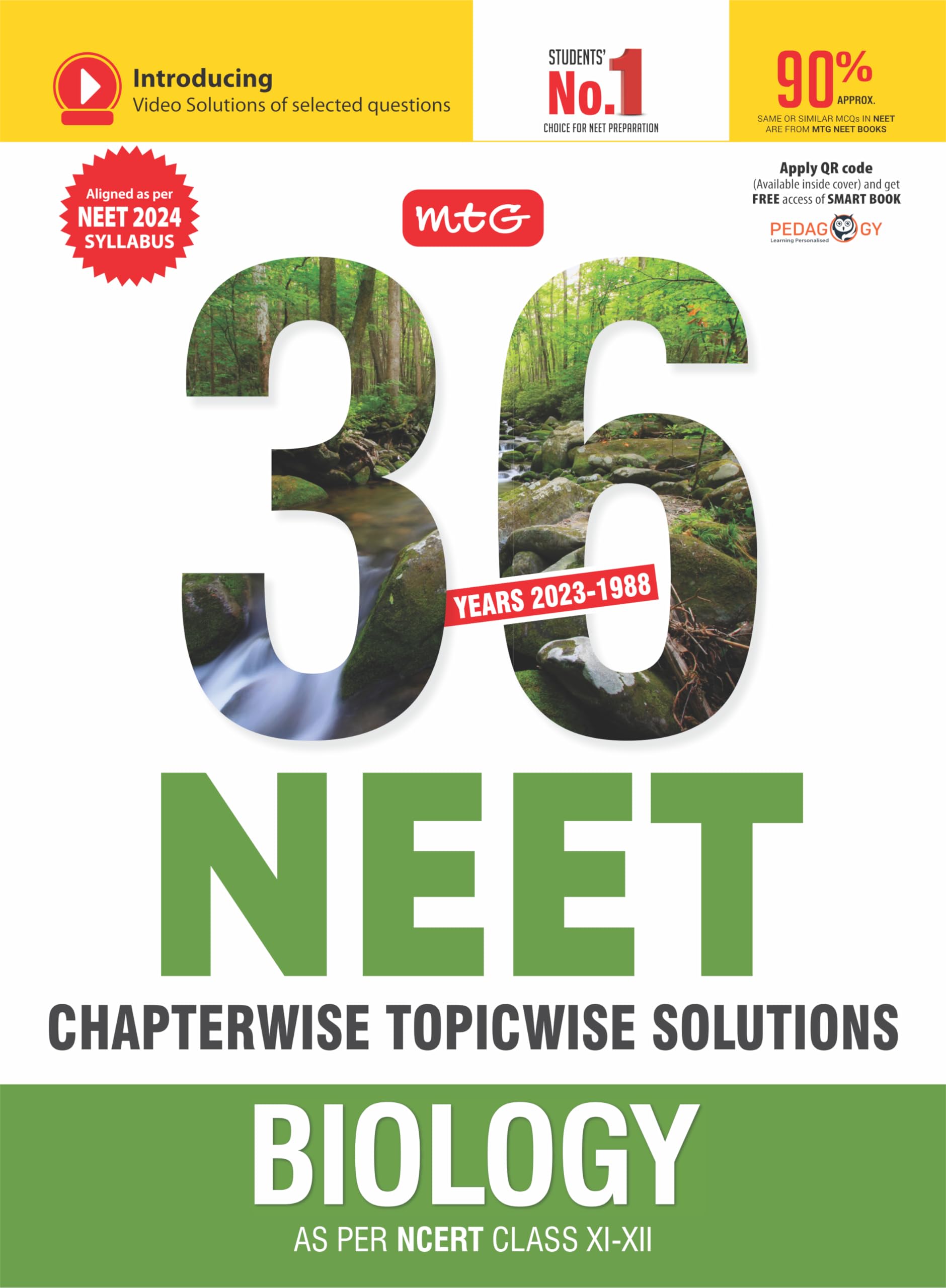 MTG 36 Years NEET Previous Year Solved Question Papers with NEET PYQ Chapterwise Topicwise Solutions  Biology For NEET Exam 202