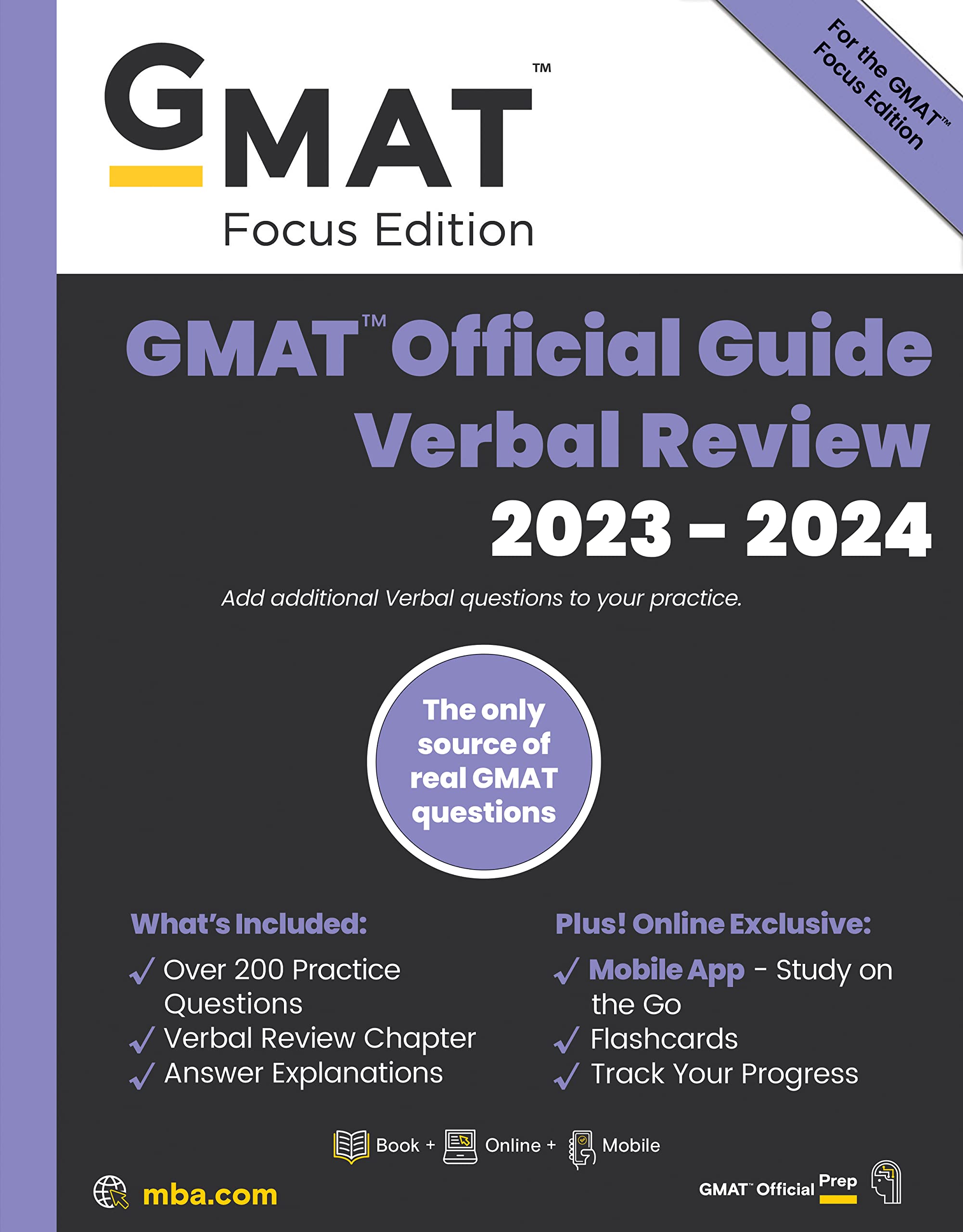 GMAT Official Guide Verbal Review 20232024, Focus Edition: Includes Book  Online Question Bank  Digital Flashcards  Mobile App
