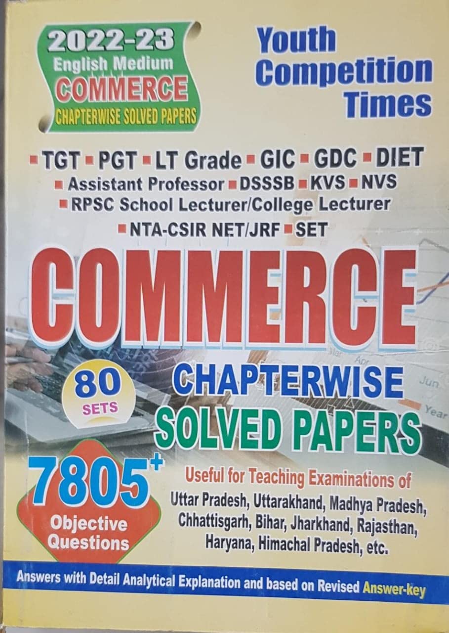 Youth Competition Times TGT/PGT/LT Grade/GIC/GDC/DIET Commerce Chapterwise Solved Paper 2022