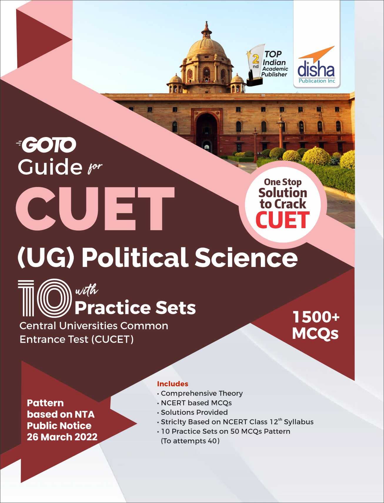 Go To Guide For Cuet (Ug) Political Science With 10 Practice Sets; Cucet  Central Universities Common Entrance Test