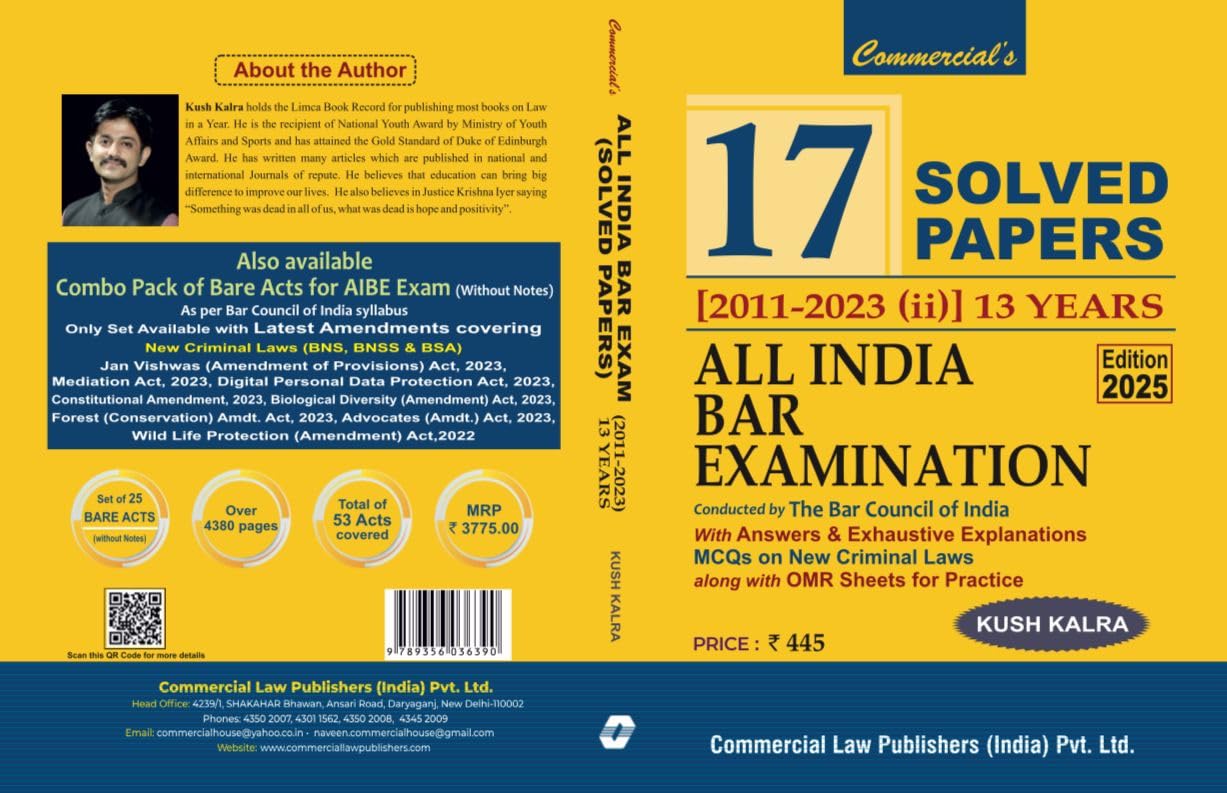 All India Bar Examination Solved Papers 20112023, 17 Papers, Edition 2025