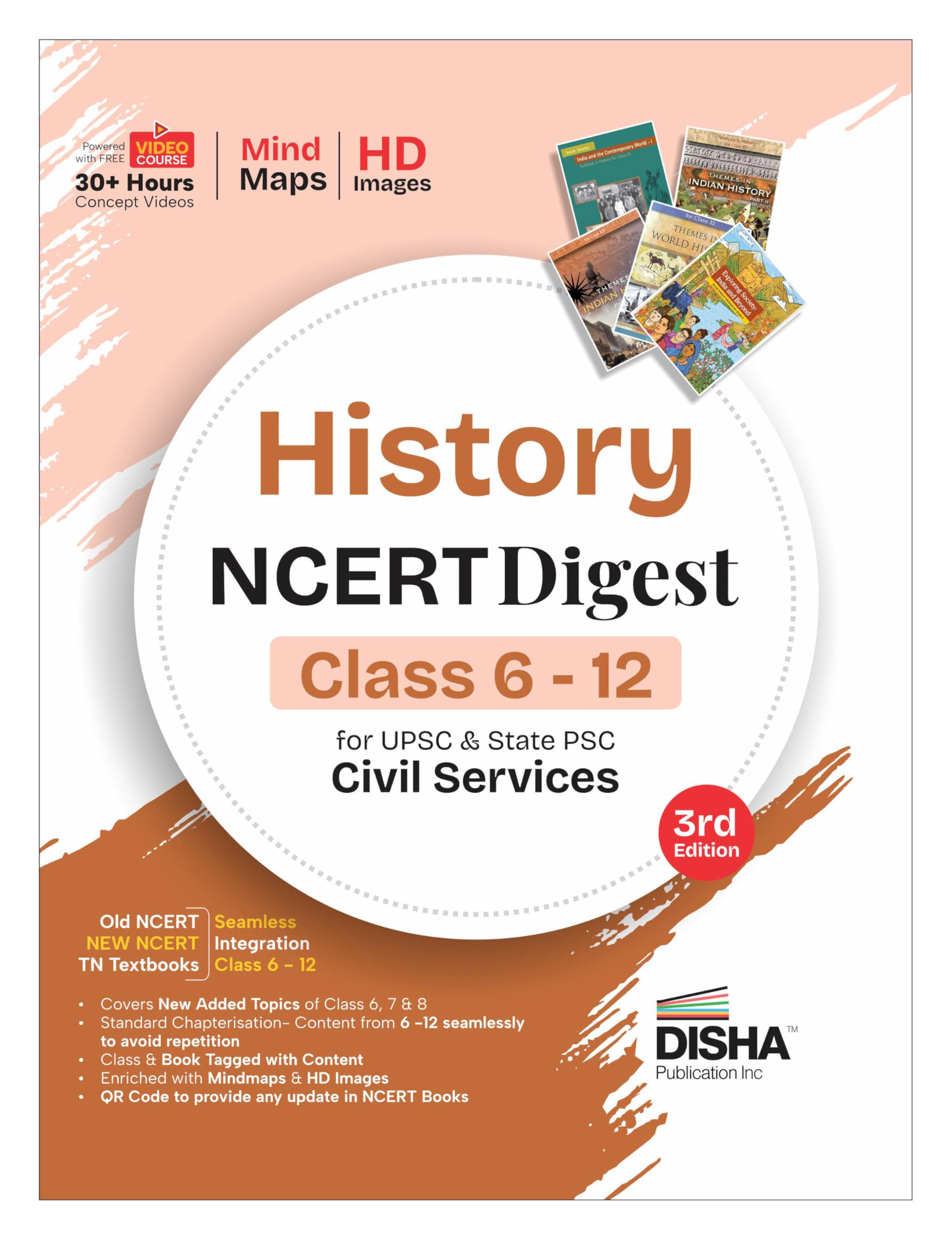 Disha History NCERT Digest (Class 6  12) for UPSC & State PSC Civil Services 3rd Edition | New Syllabus for Class 6  8 | Old +