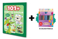 101+ Copy to Colour  Green Edition with 10 Colour Pencils : Fun and Educational Colouring Activities, Early Learning Colouring