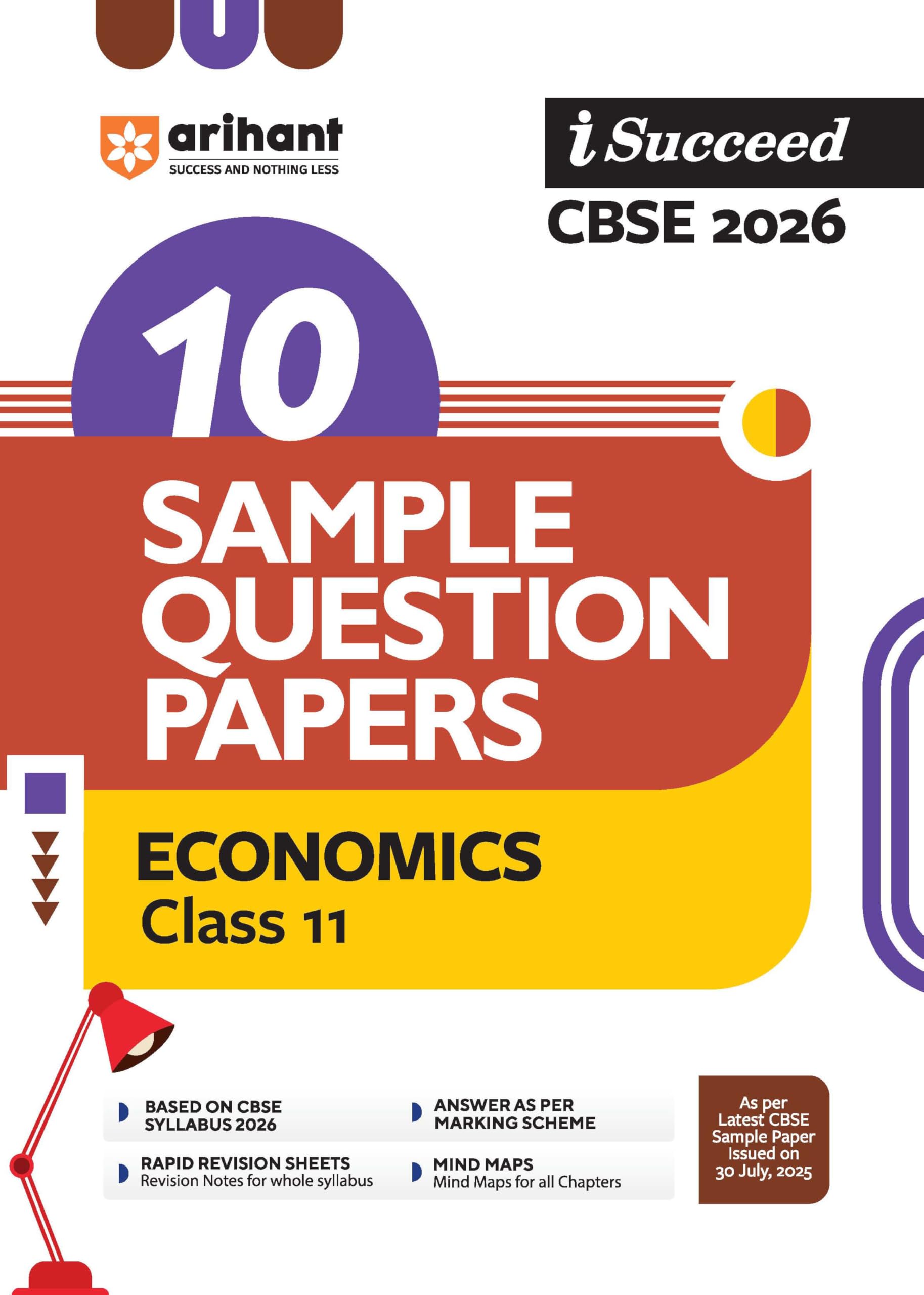 Arihant I Succeed Cbse Sample Question Papers Class 11 Economics Exam 2026 | 10 Solved & Practice Papers | Based On Latest Cbse 