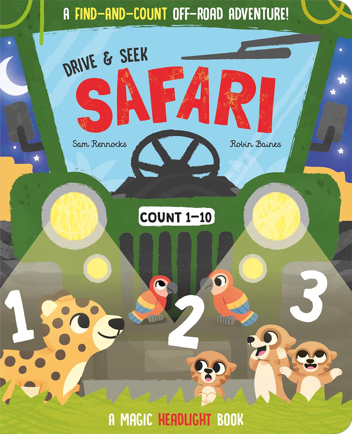 Drive & SeekSafari: A Magic Find & Count Adventure (Drive & Seek  Magic Headlight Books)