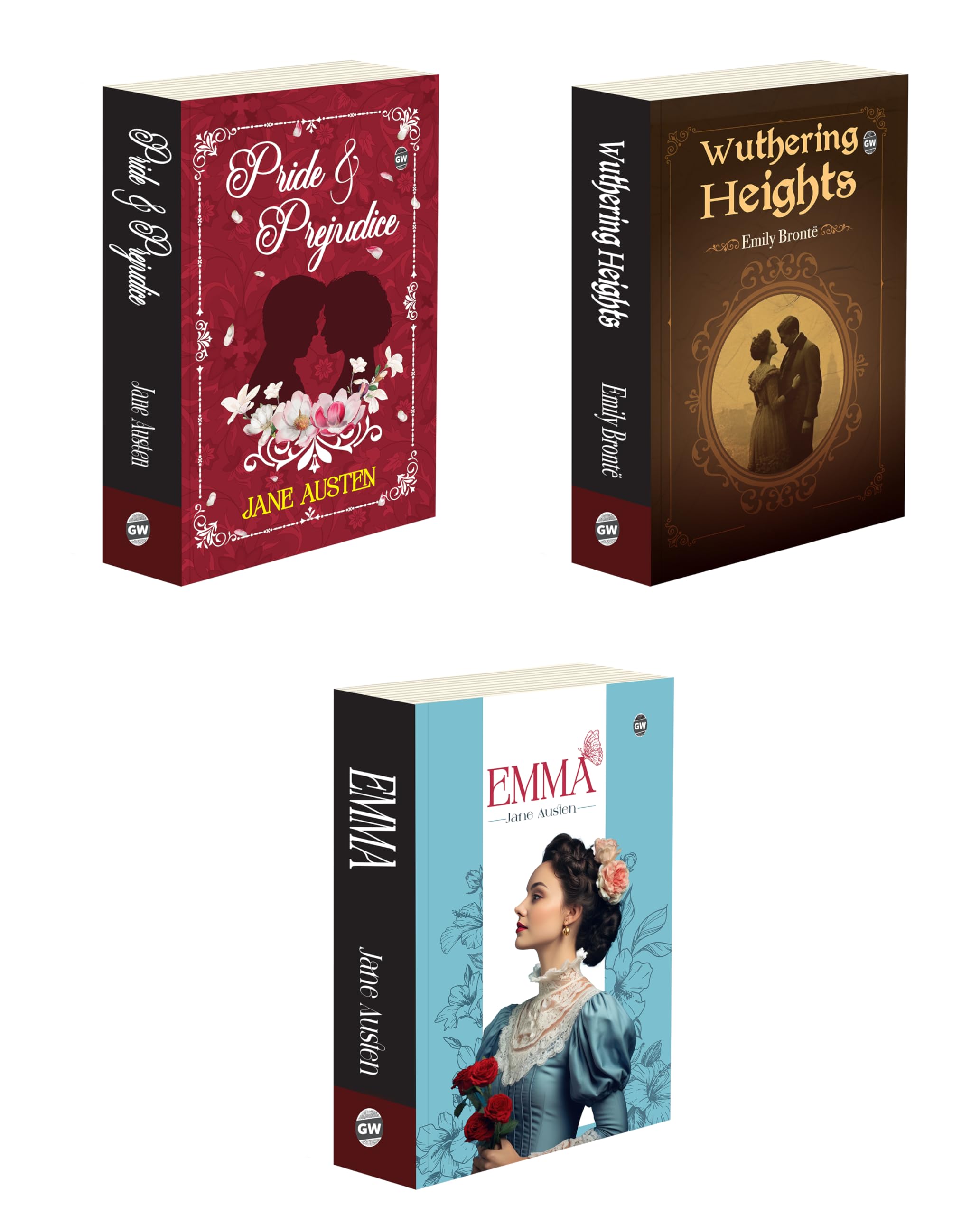 Emma, Wuthering Heights and Pride and Prejudice : Timeless Classics of Love, Mustread childrens novels, Classic Romance Combo