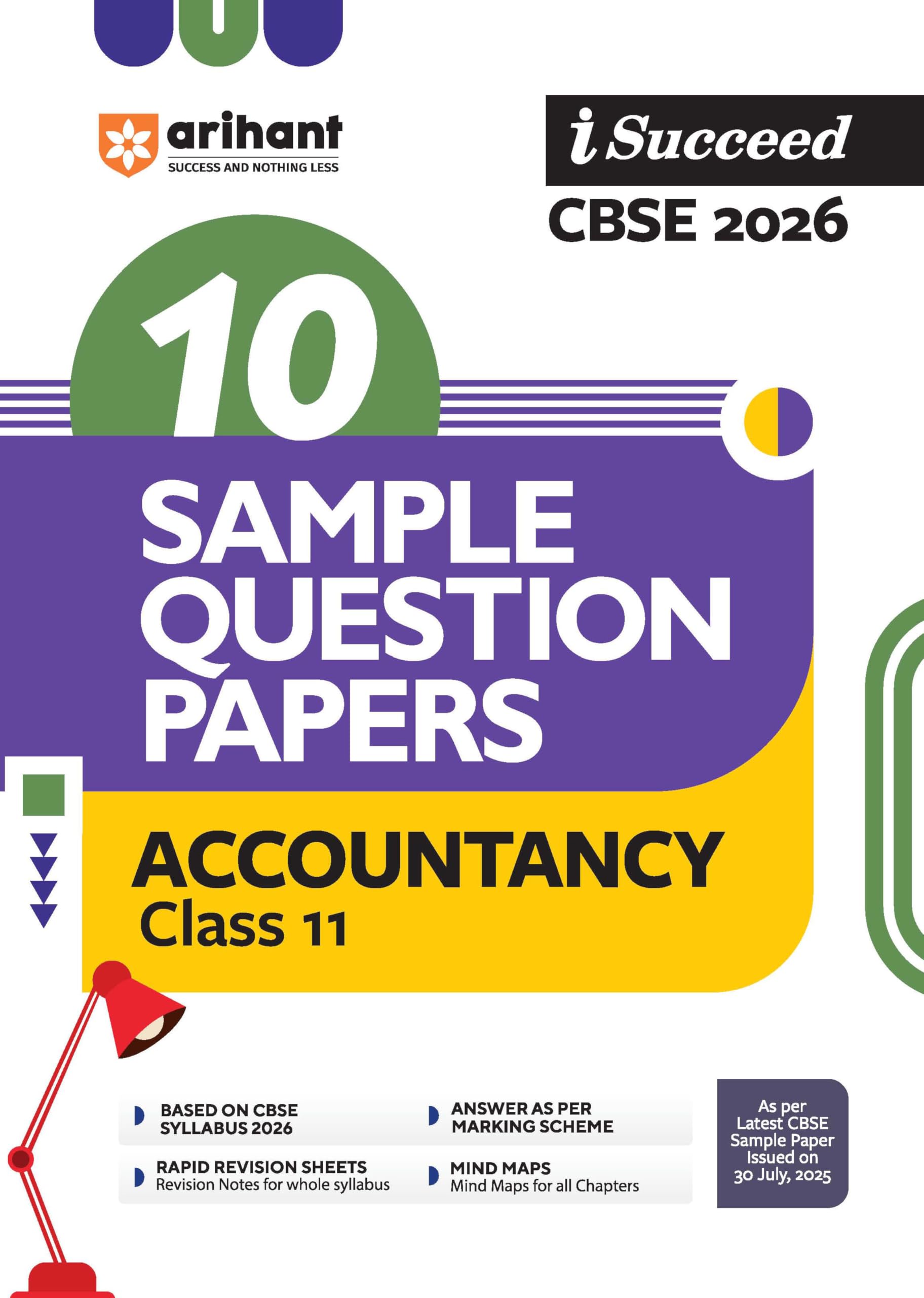 Arihant ISucceed Cbse Sample Question Papers 2026 Accountancy Class 11 | 10 Sample Question Papers | Rapid Revision Sheets | 3 