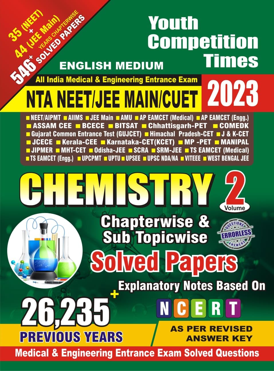 Youth Competition Times Chemistry Volume 2| Chapterwise Solved Papers | NTA NEET | JEE Main | CUET | English Medium