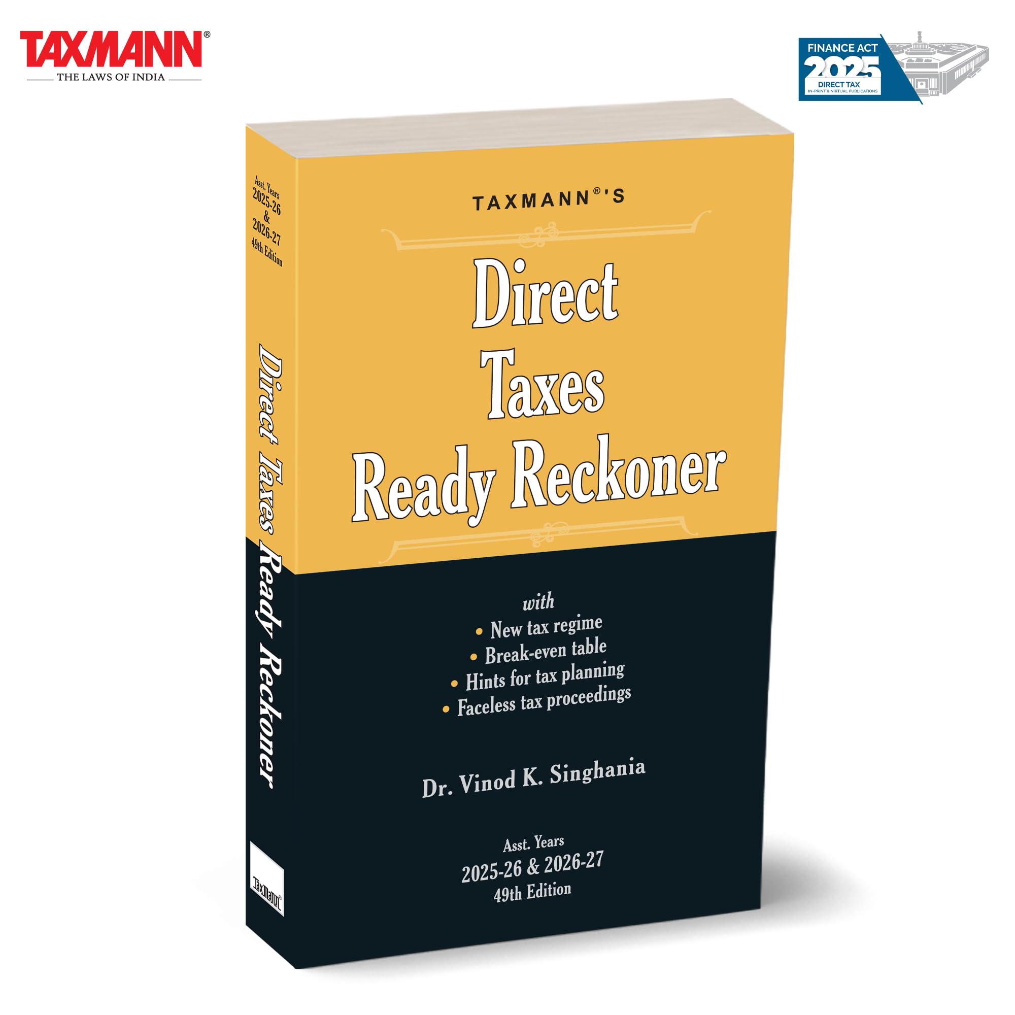 TaxmannS Direct Taxes Ready Reckoner (Dtrr) [Finance Act 2025]  Comprehensive | UserFriendly GuidanceWith Old Vs. New Tax Reg